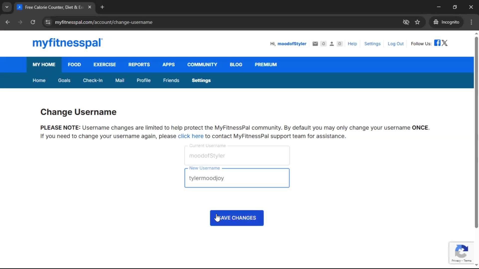 Settings screenshot