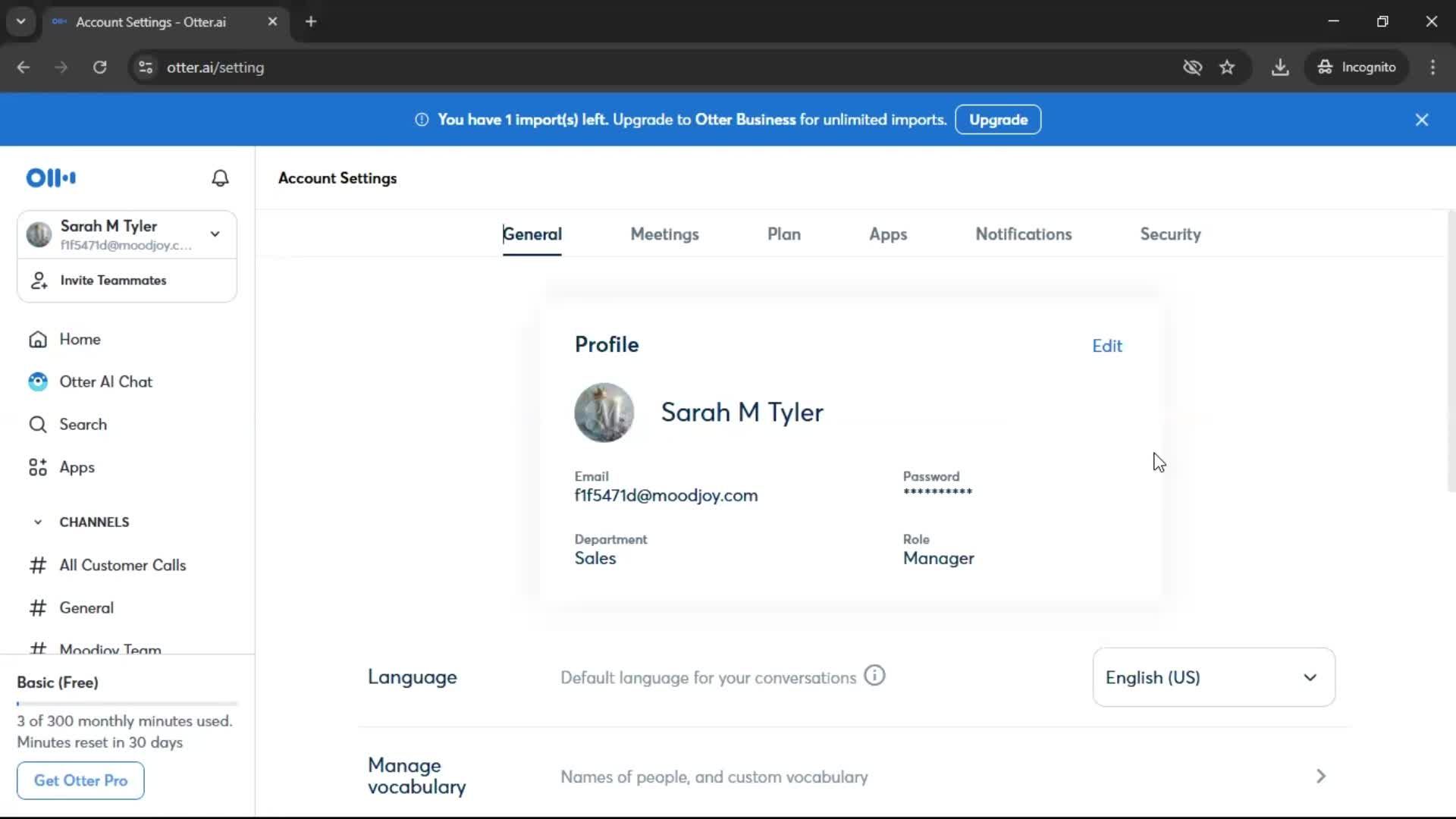 Settings screenshot
