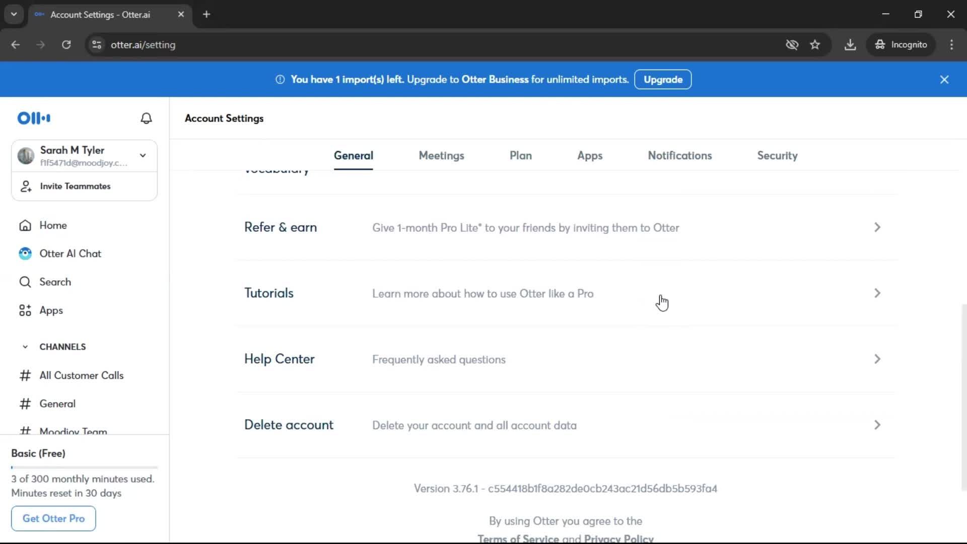 Settings screenshot