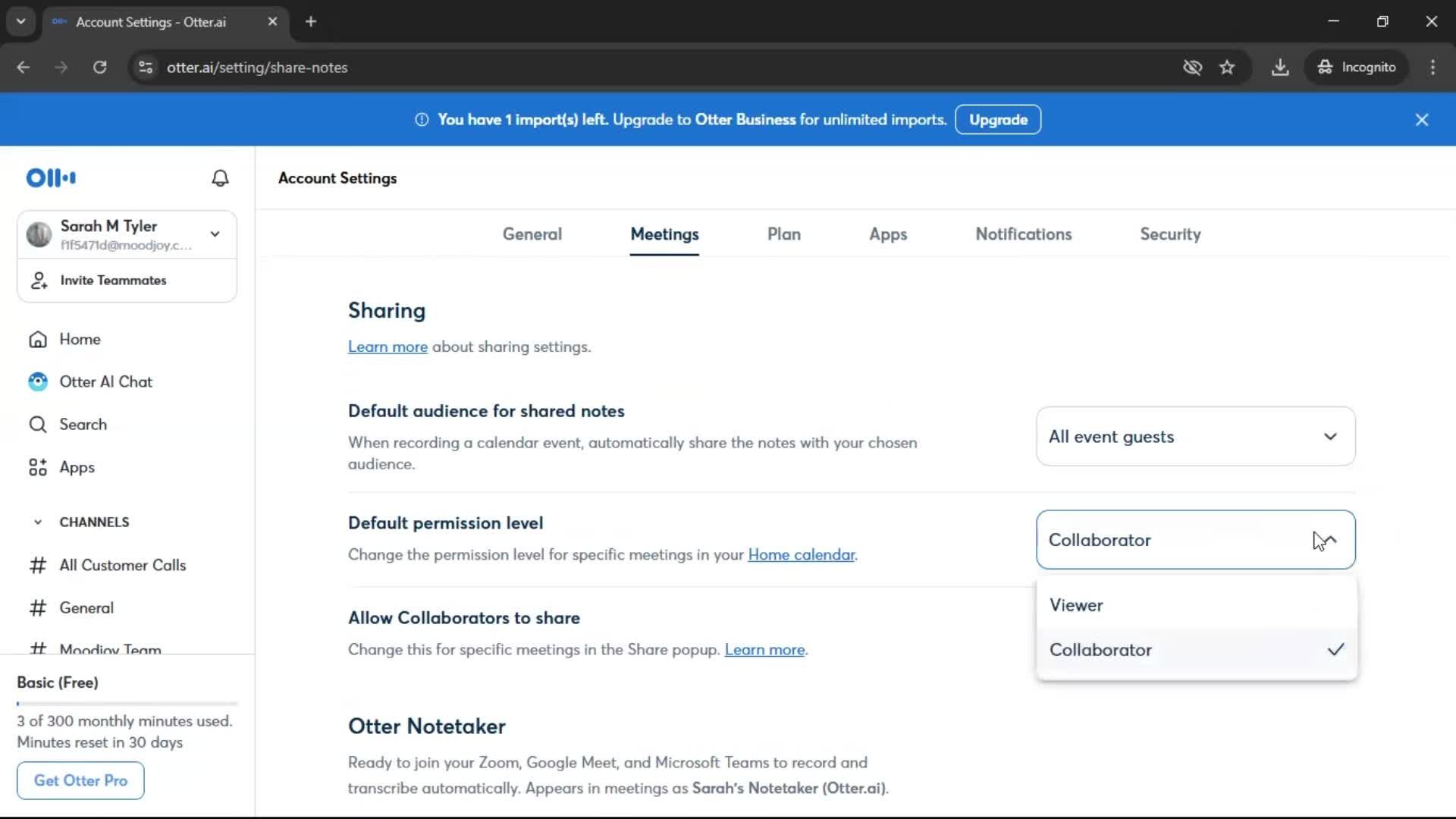 Settings screenshot