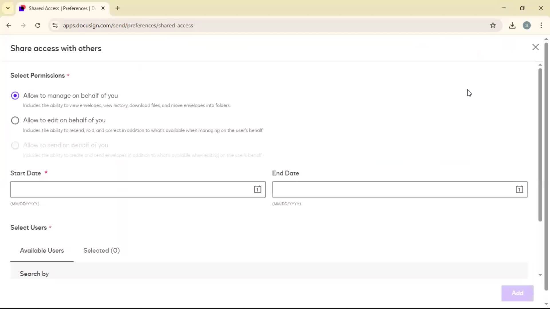 Sharing access on Docusign video thumbnail