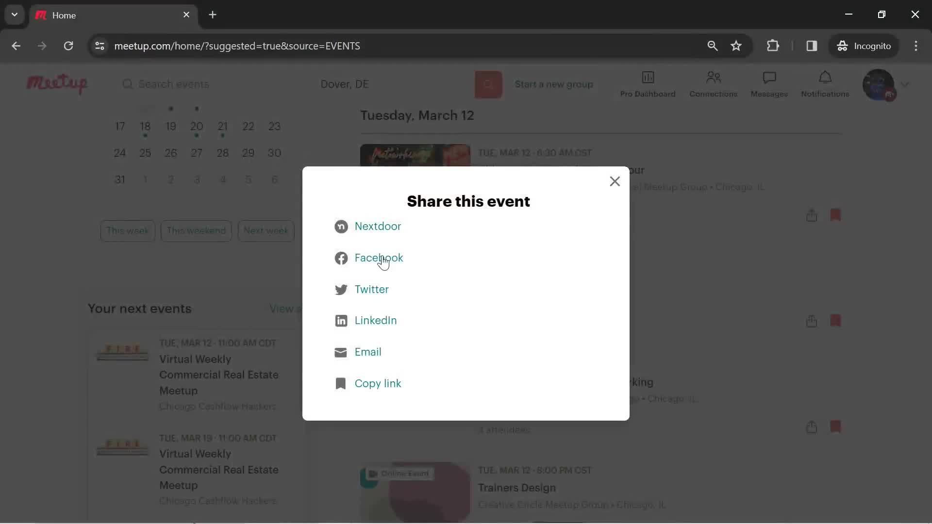 Sharing an event on Meetup video thumbnail