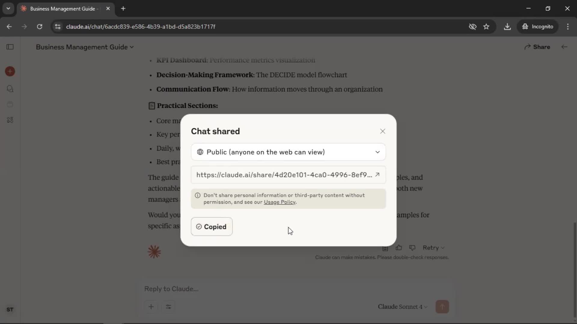 Sharing screenshot