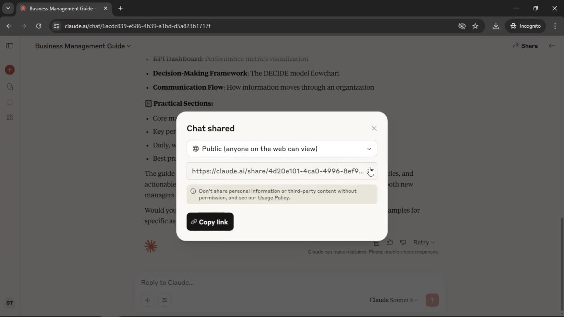 Sharing screenshot