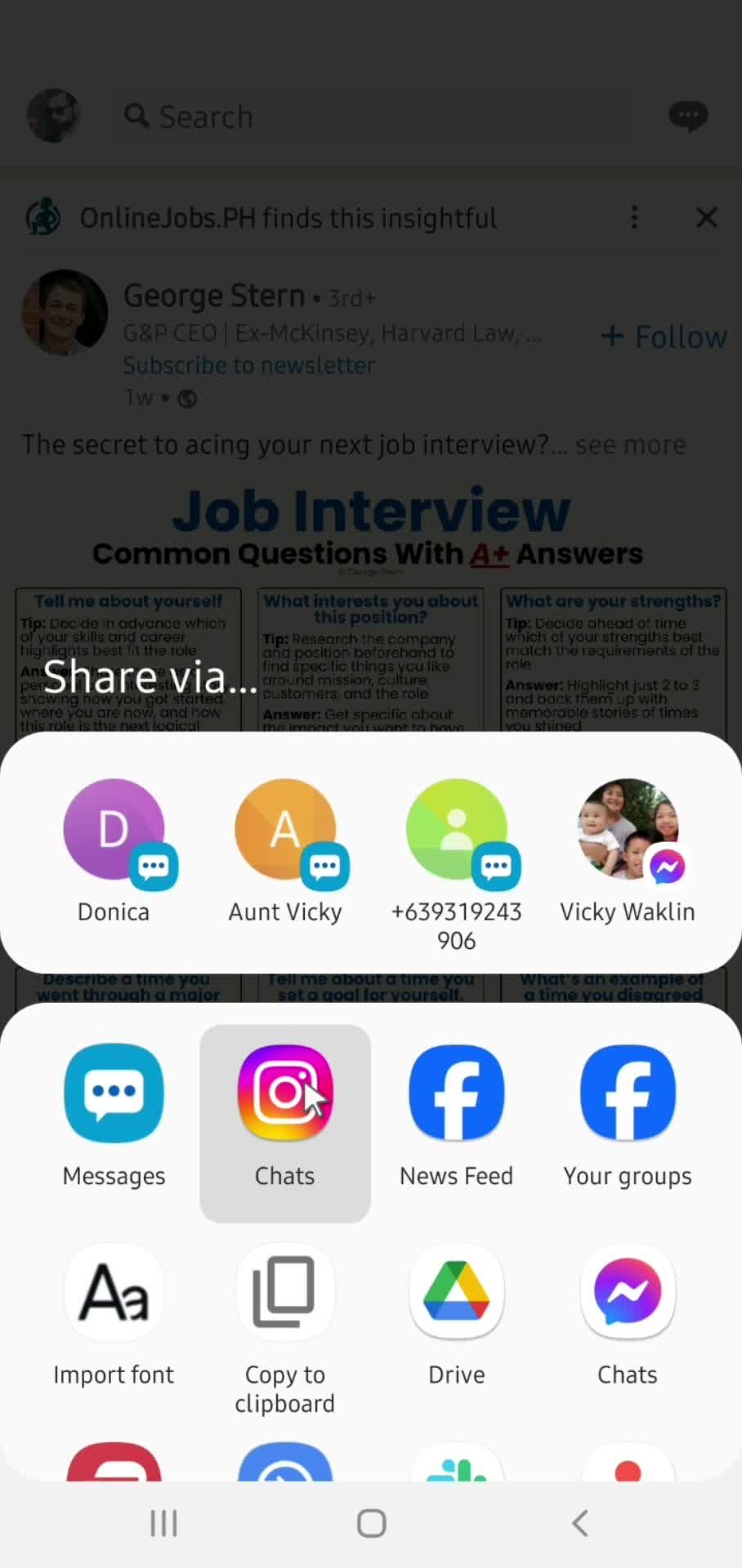 Sharing screenshot