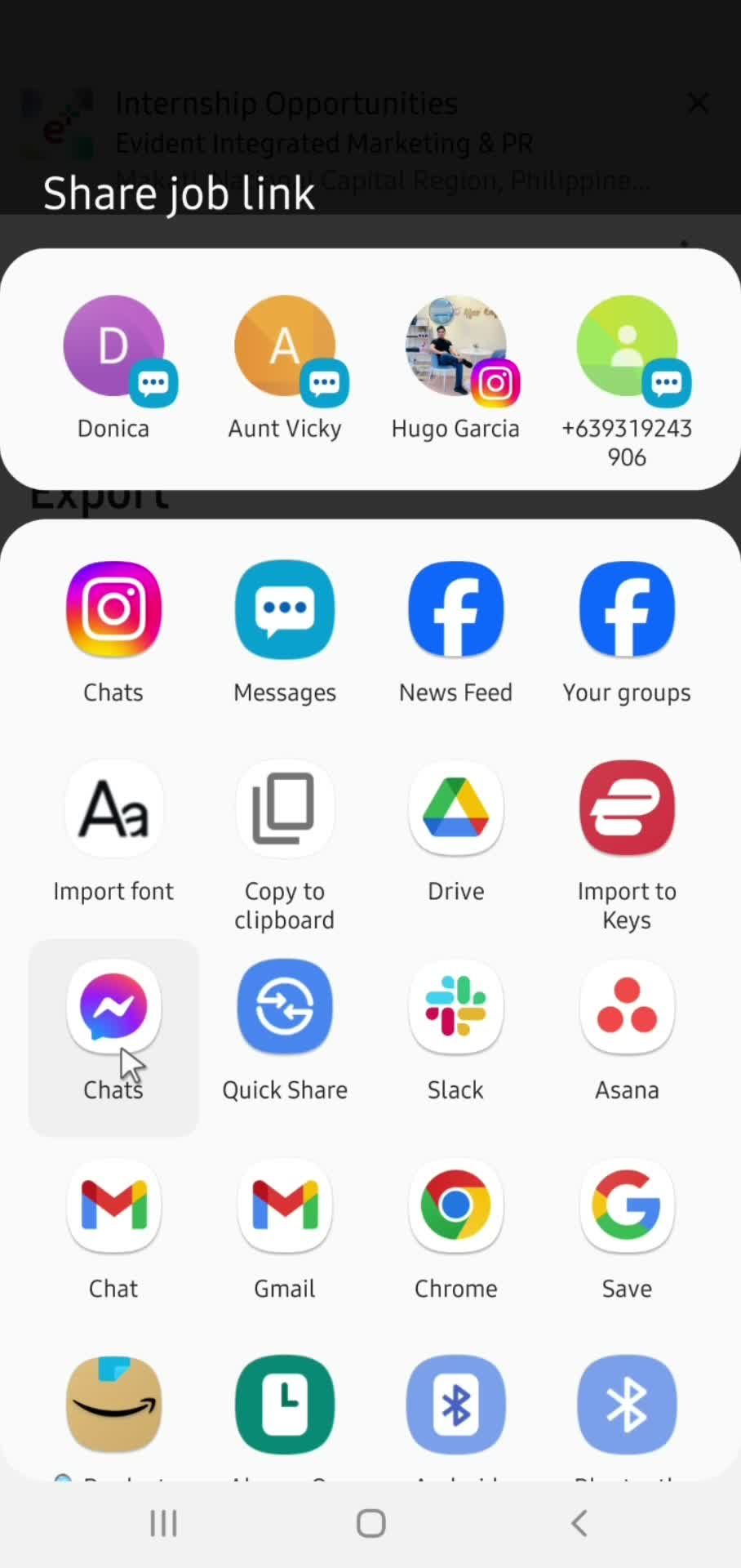 Sharing screenshot