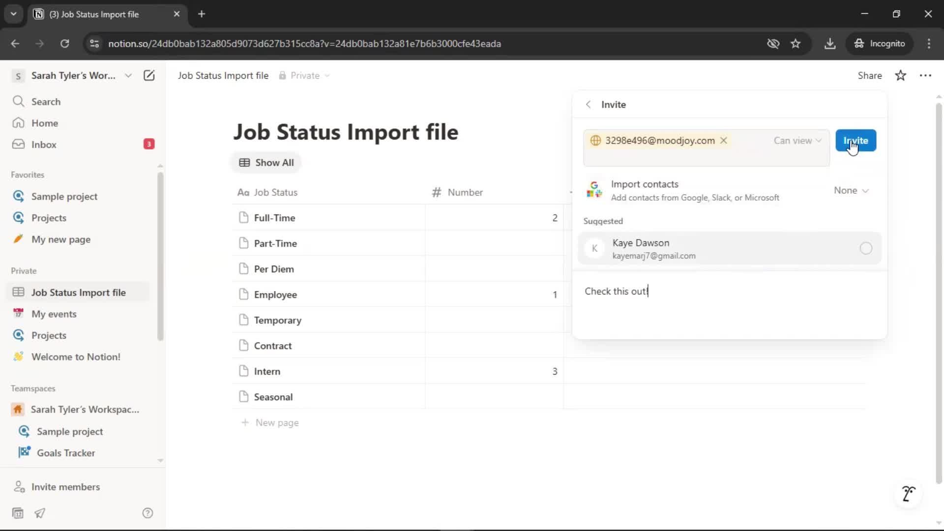 Sharing screenshot