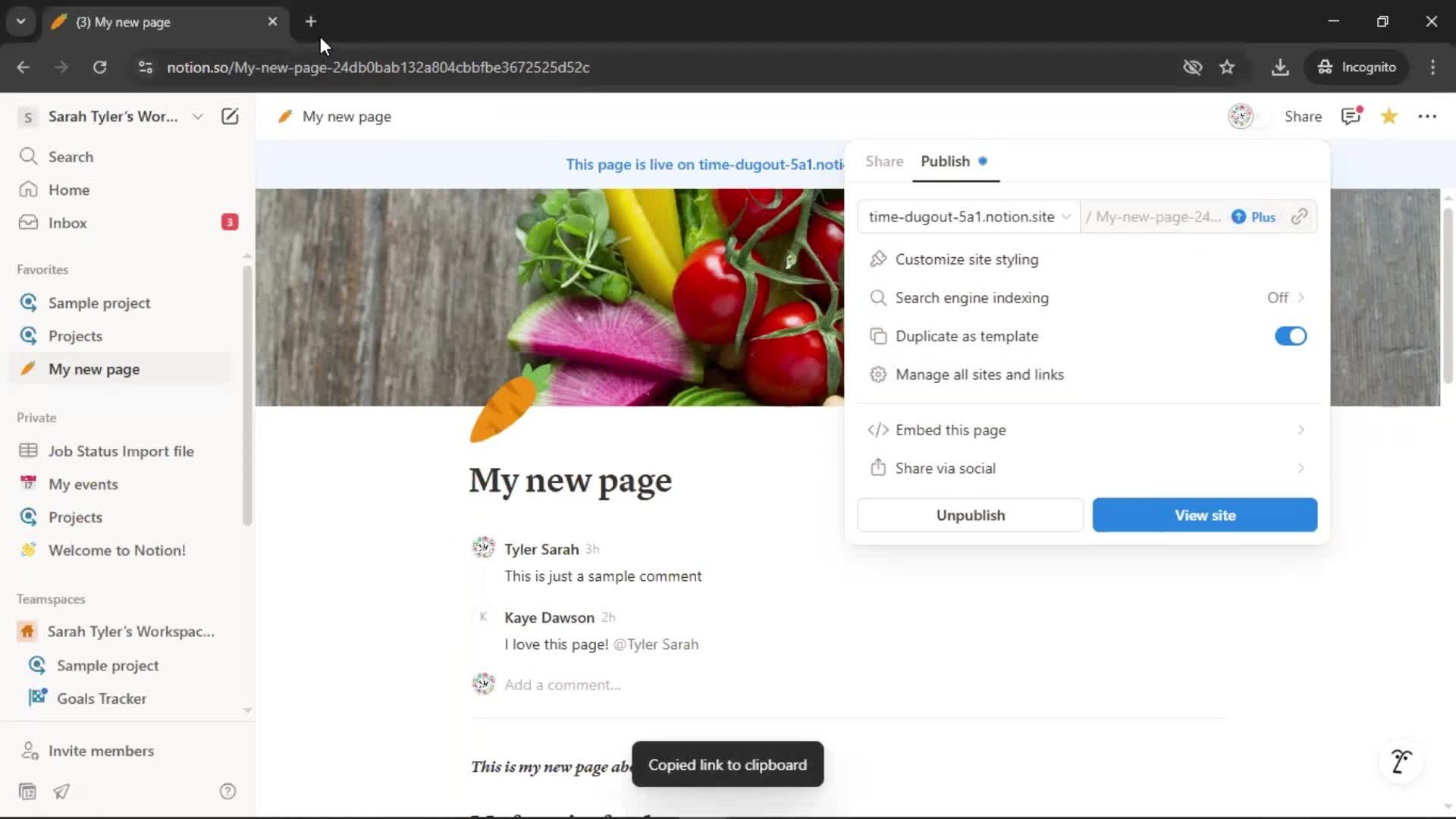 Sharing screenshot