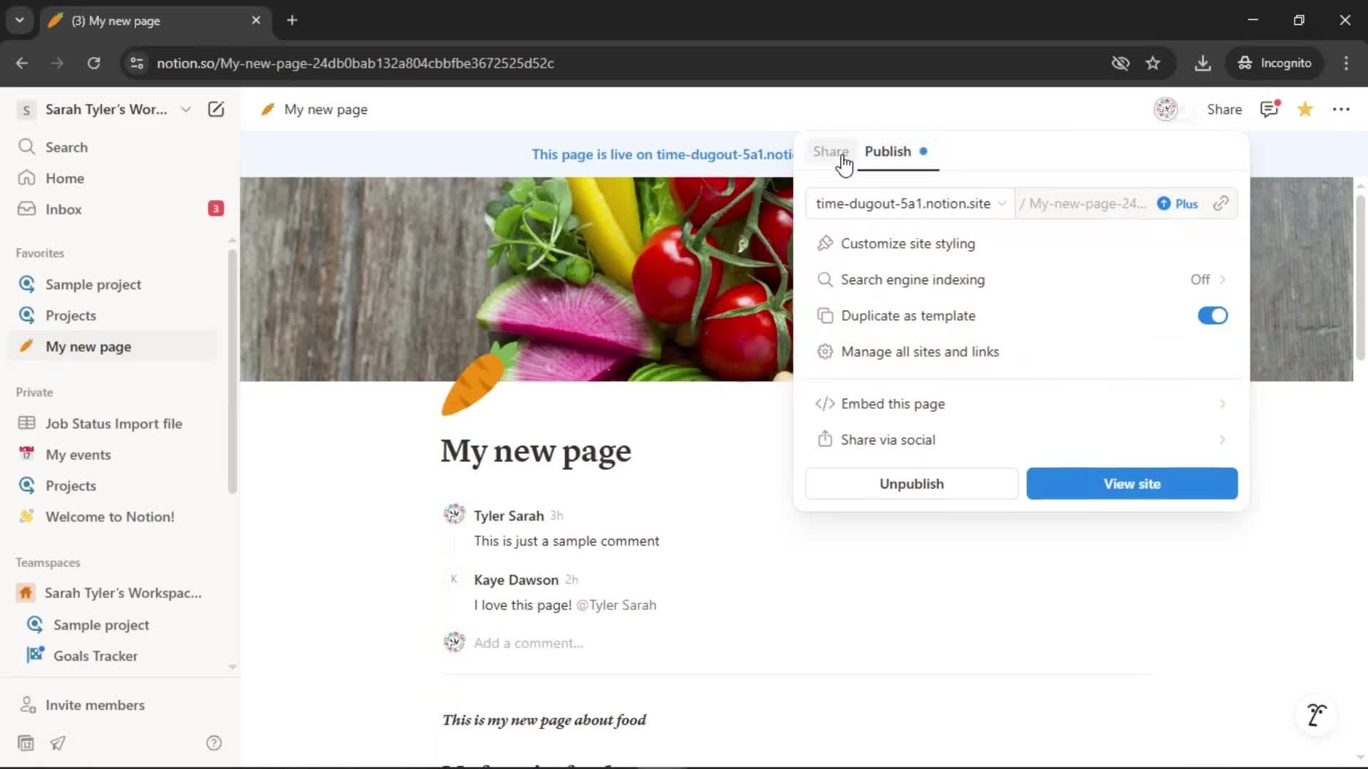 Sharing screenshot