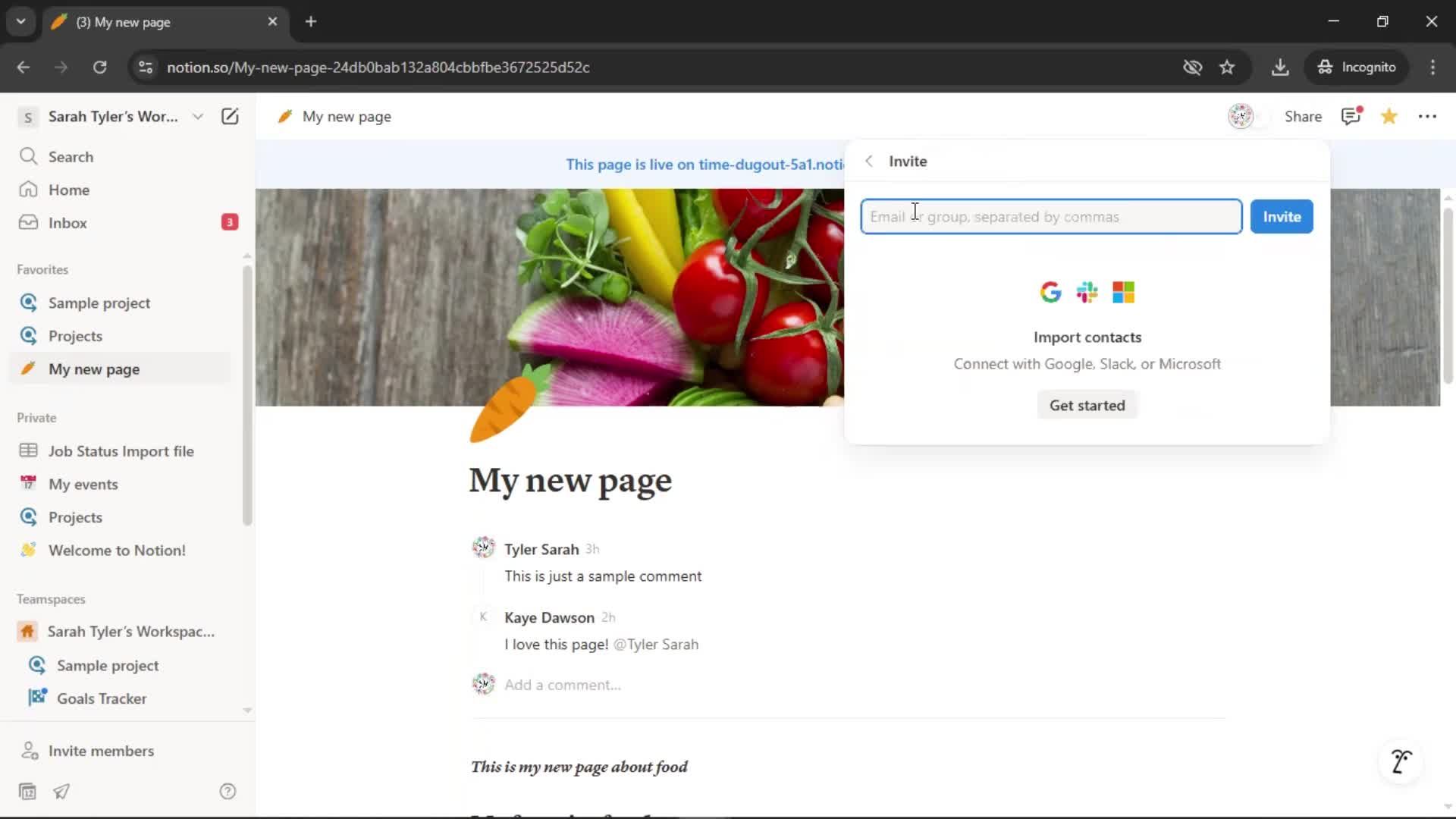 Sharing screenshot