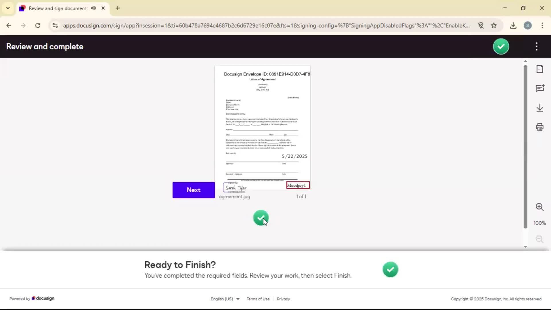 Signing a document on Docusign video thumbnail