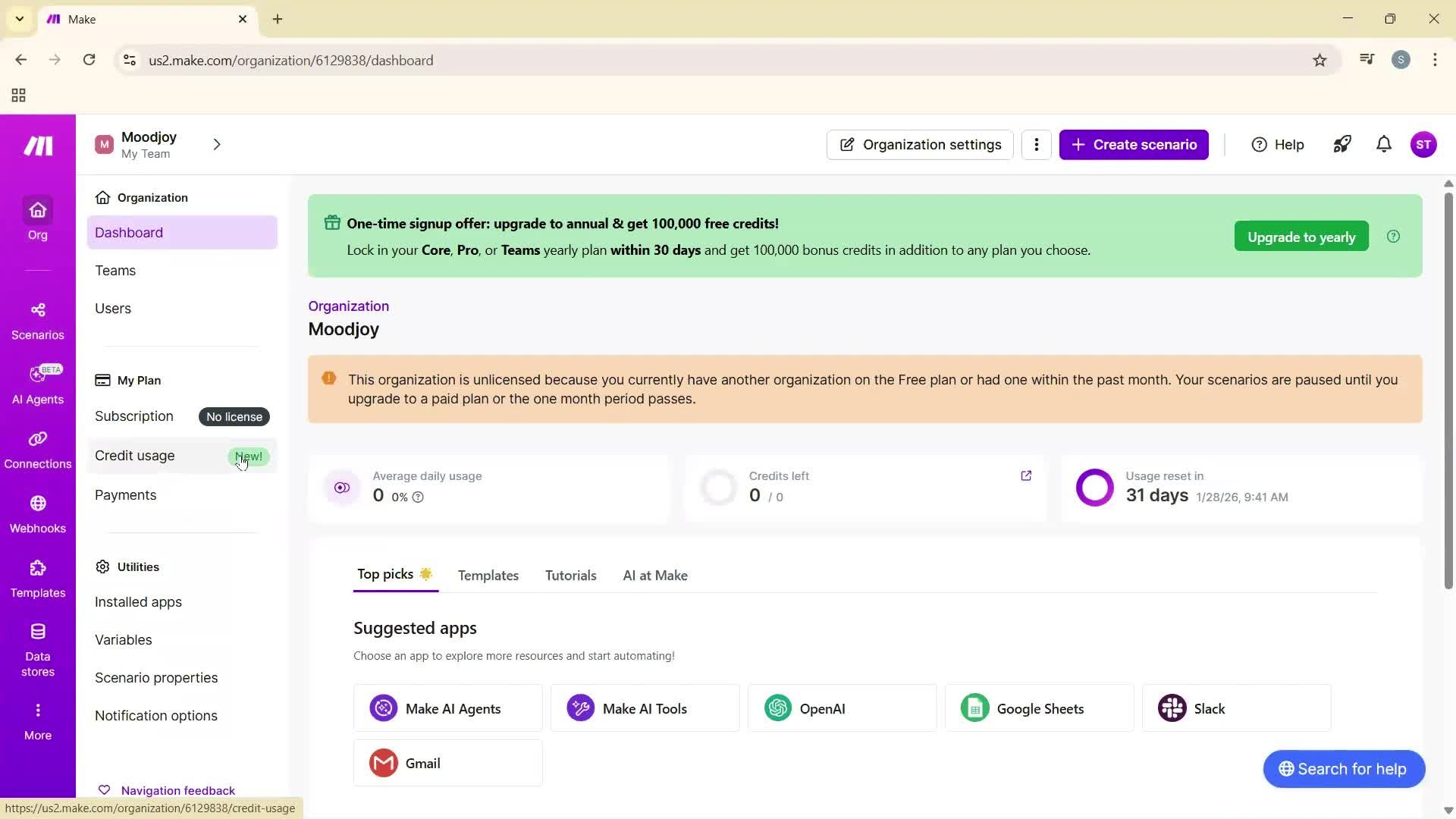 Logging in screenshot