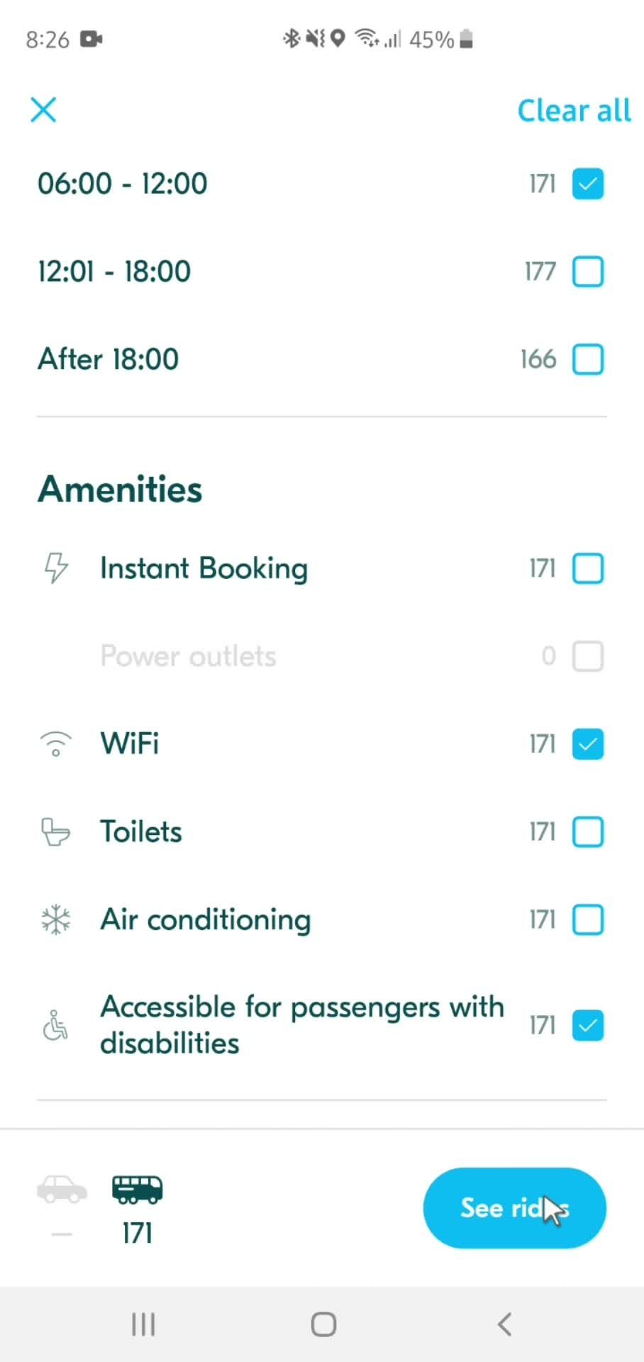 Filtering and sorting screenshot
