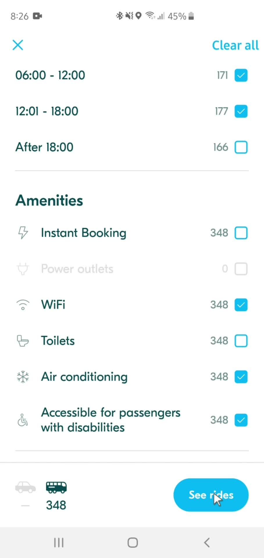 Filtering and sorting screenshot