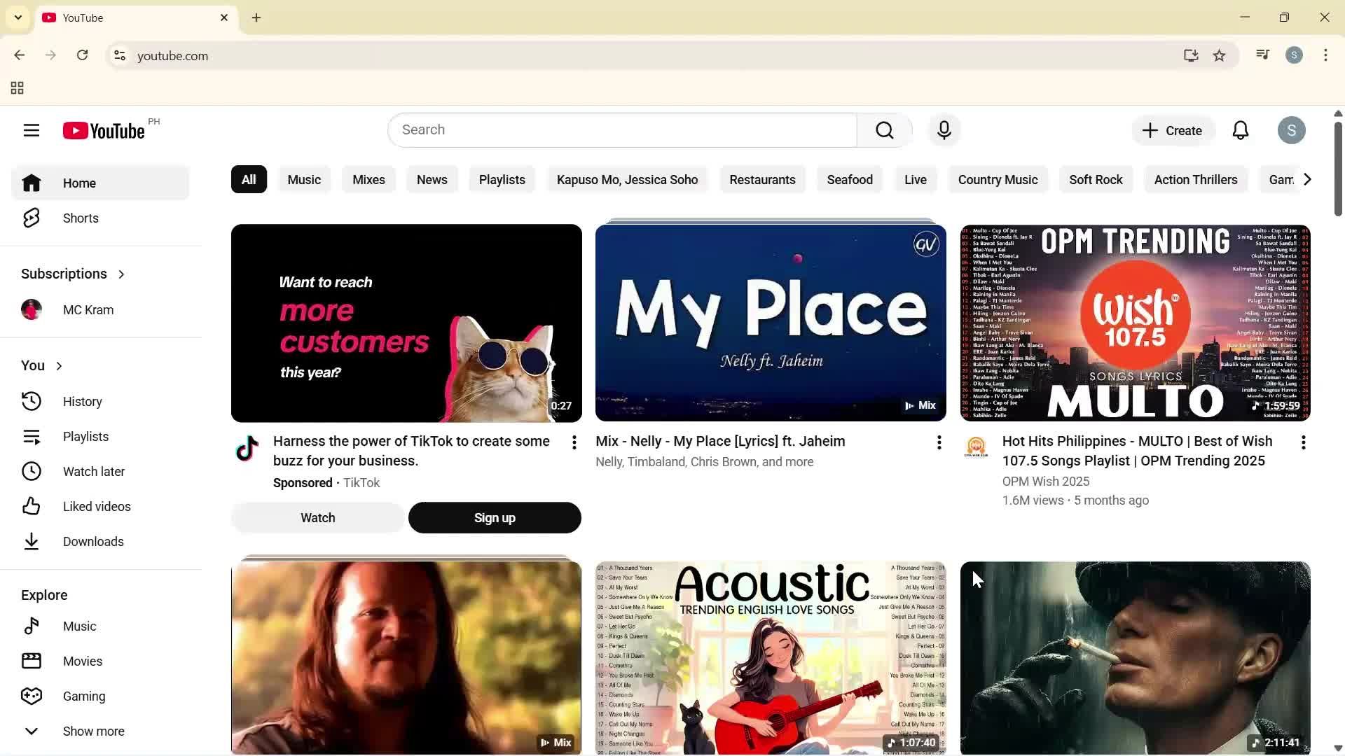 Switching accounts screenshot