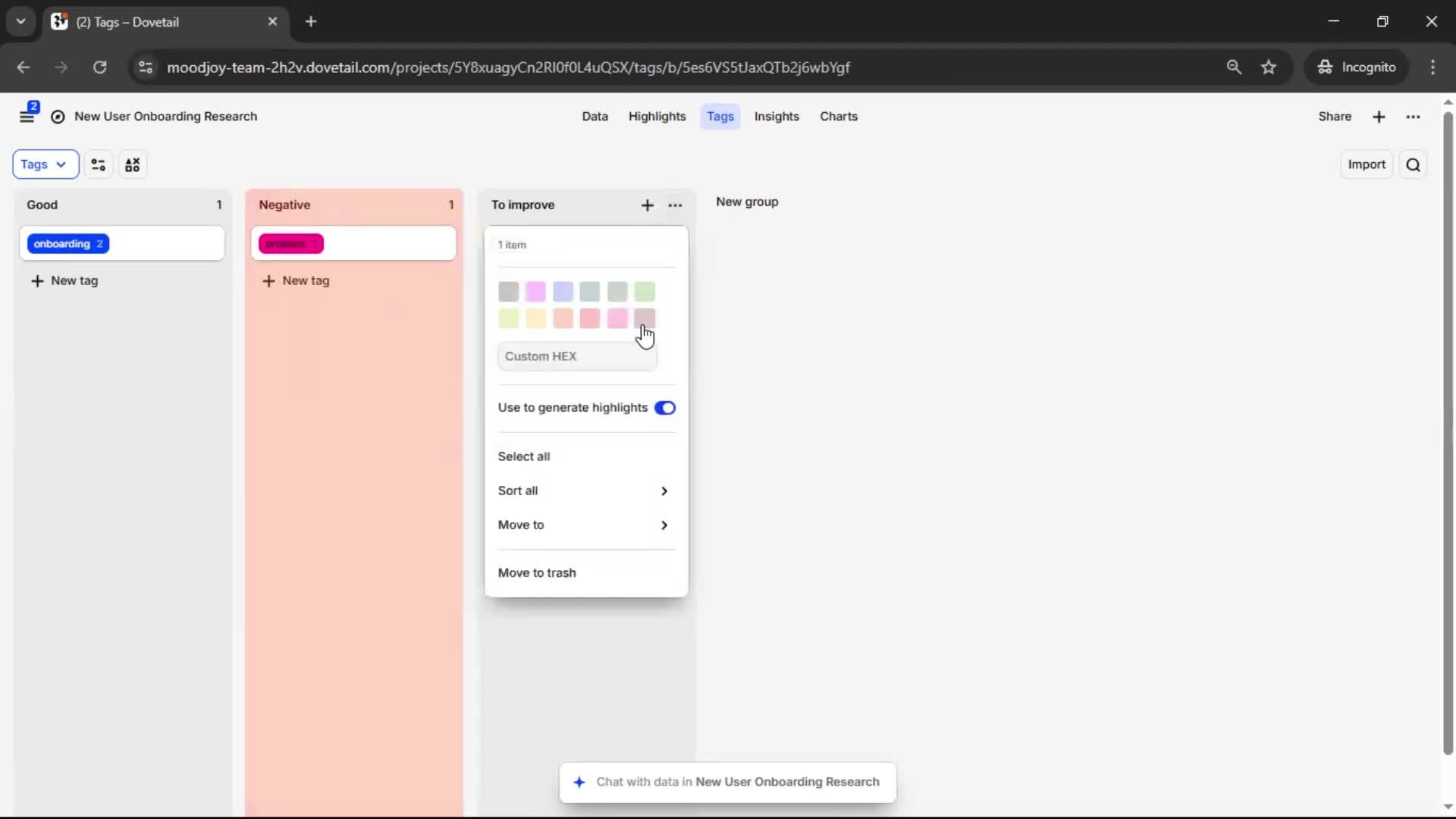Tagging screenshot