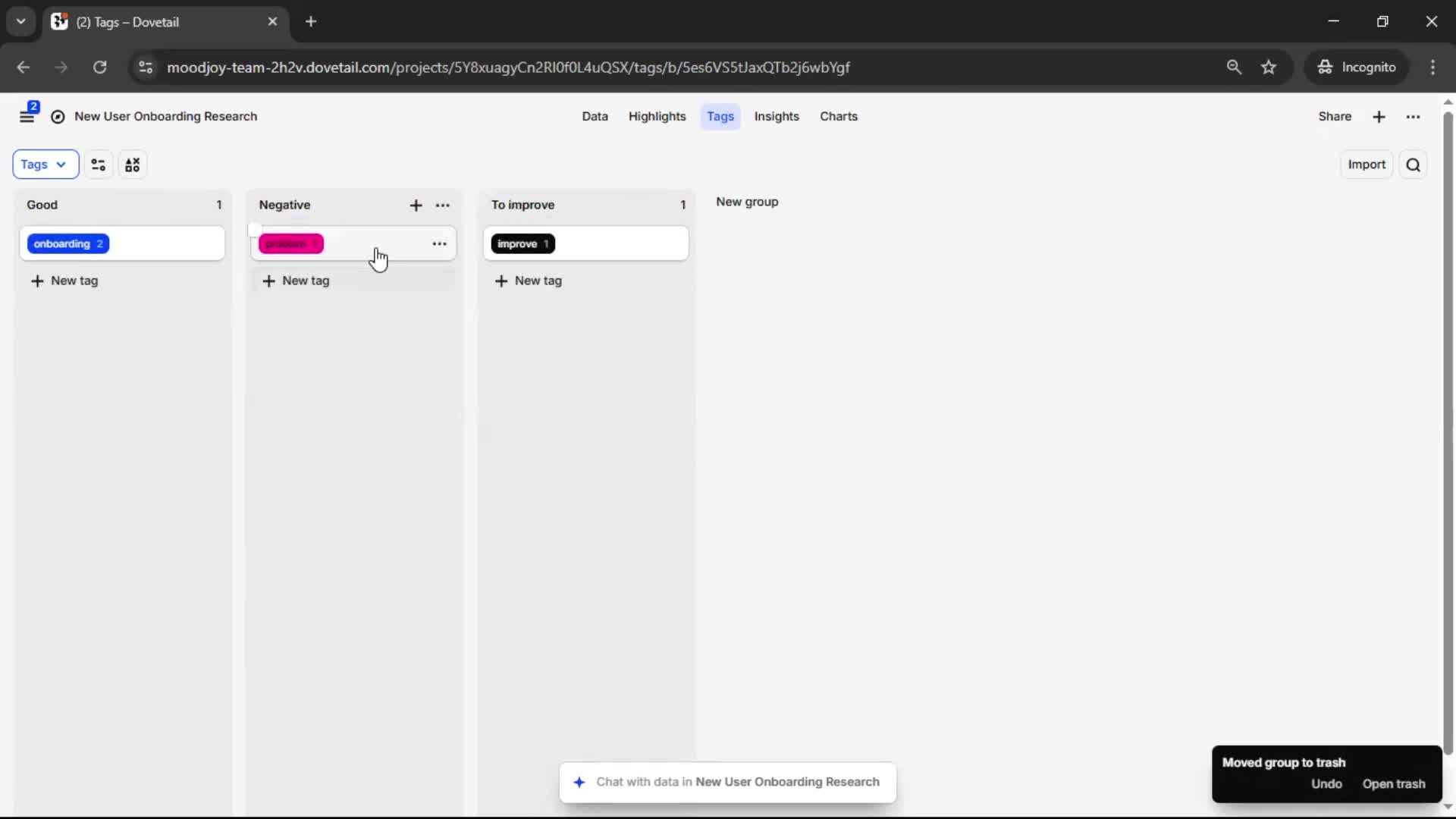 Tagging screenshot