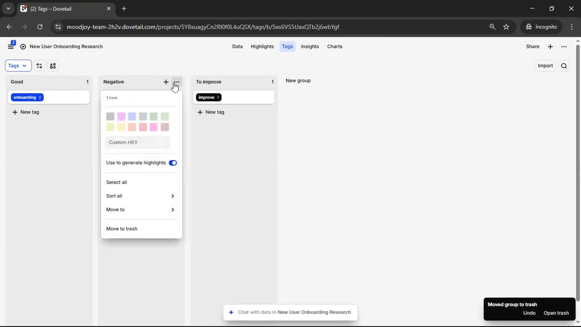 Tagging screenshot