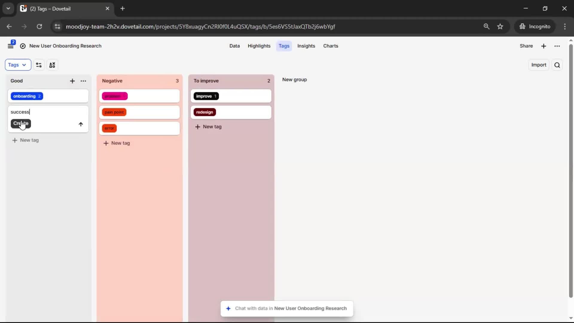 Tagging screenshot