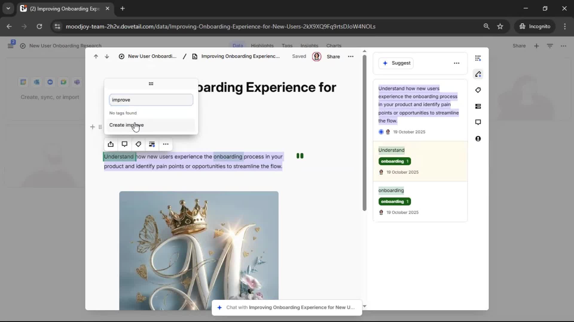 Tagging screenshot