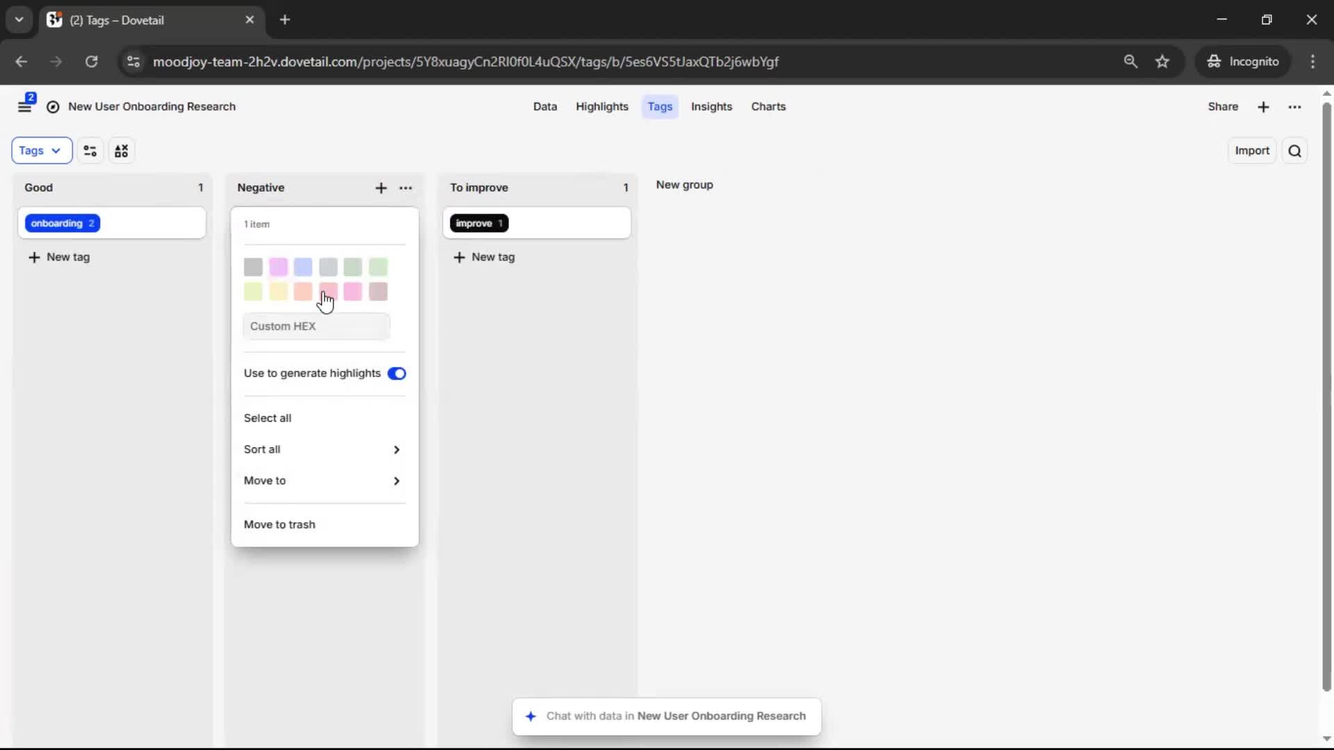 Tagging screenshot