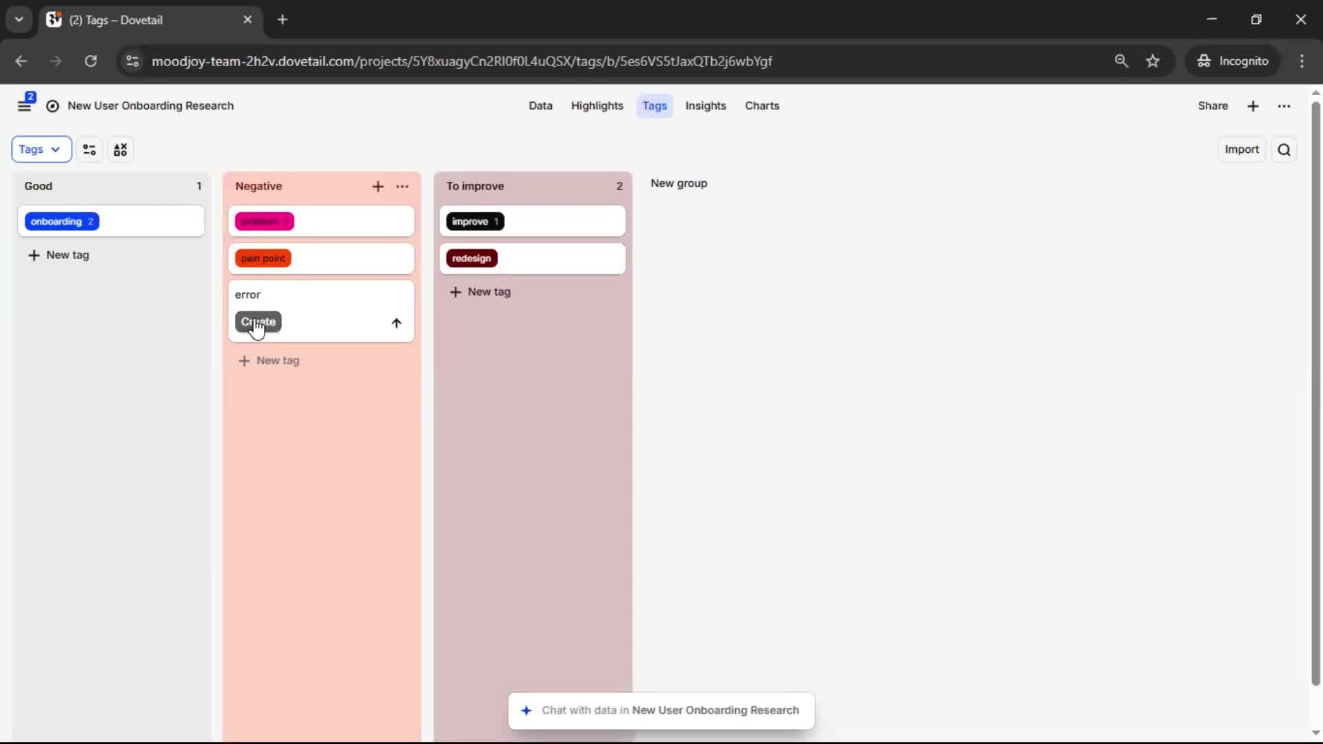 Tagging screenshot