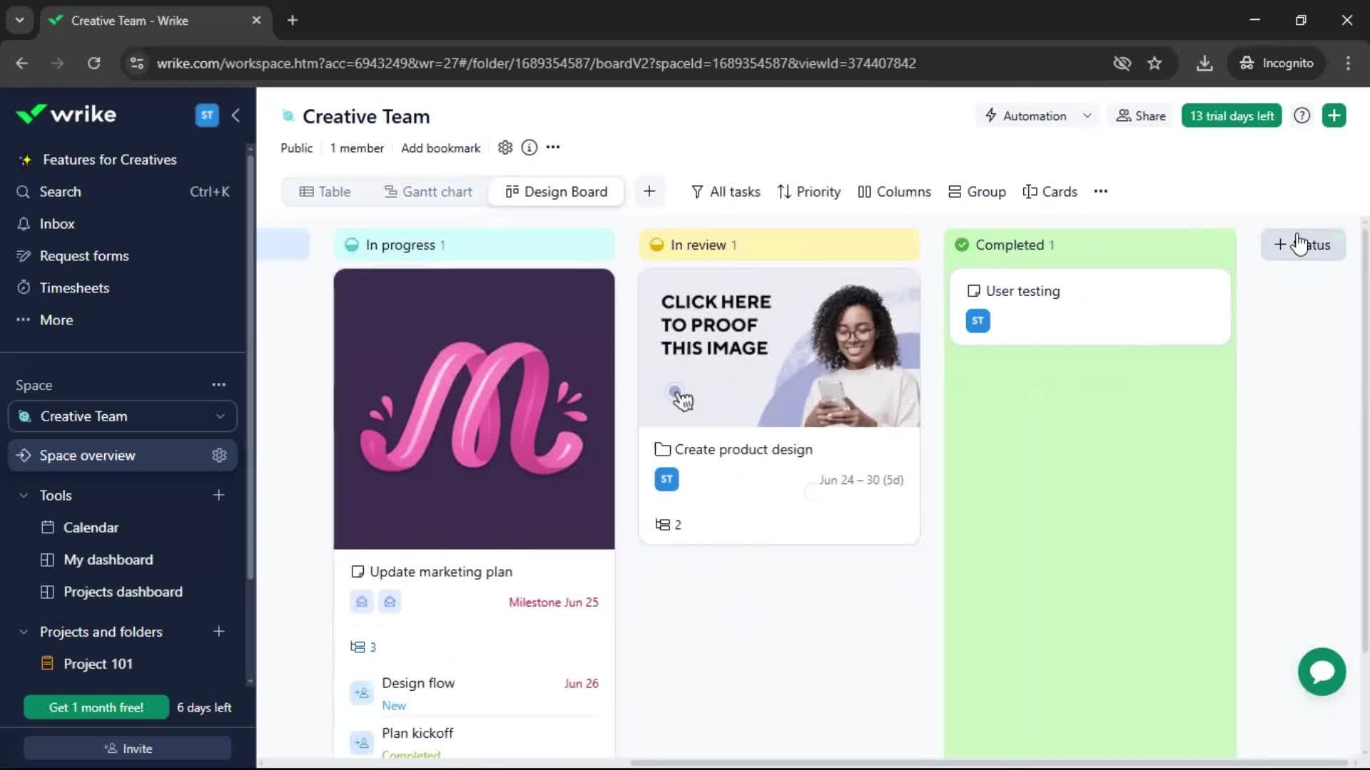 Tasks screenshot