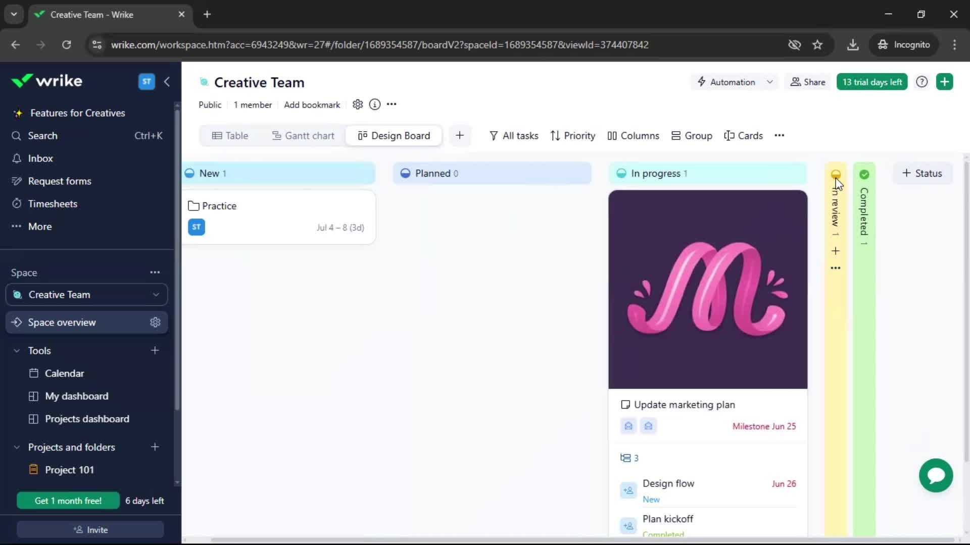 Tasks screenshot