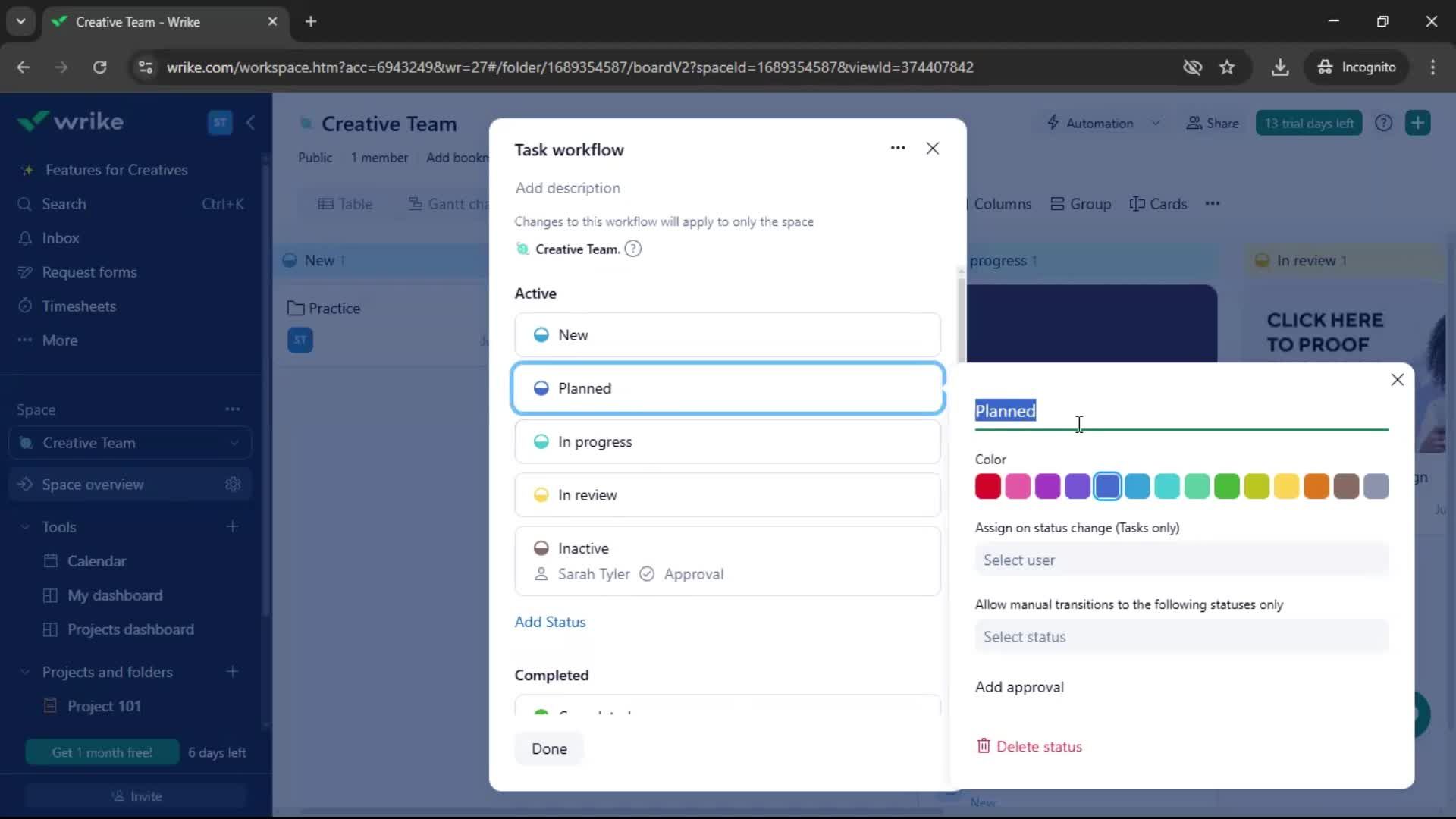 Tasks screenshot