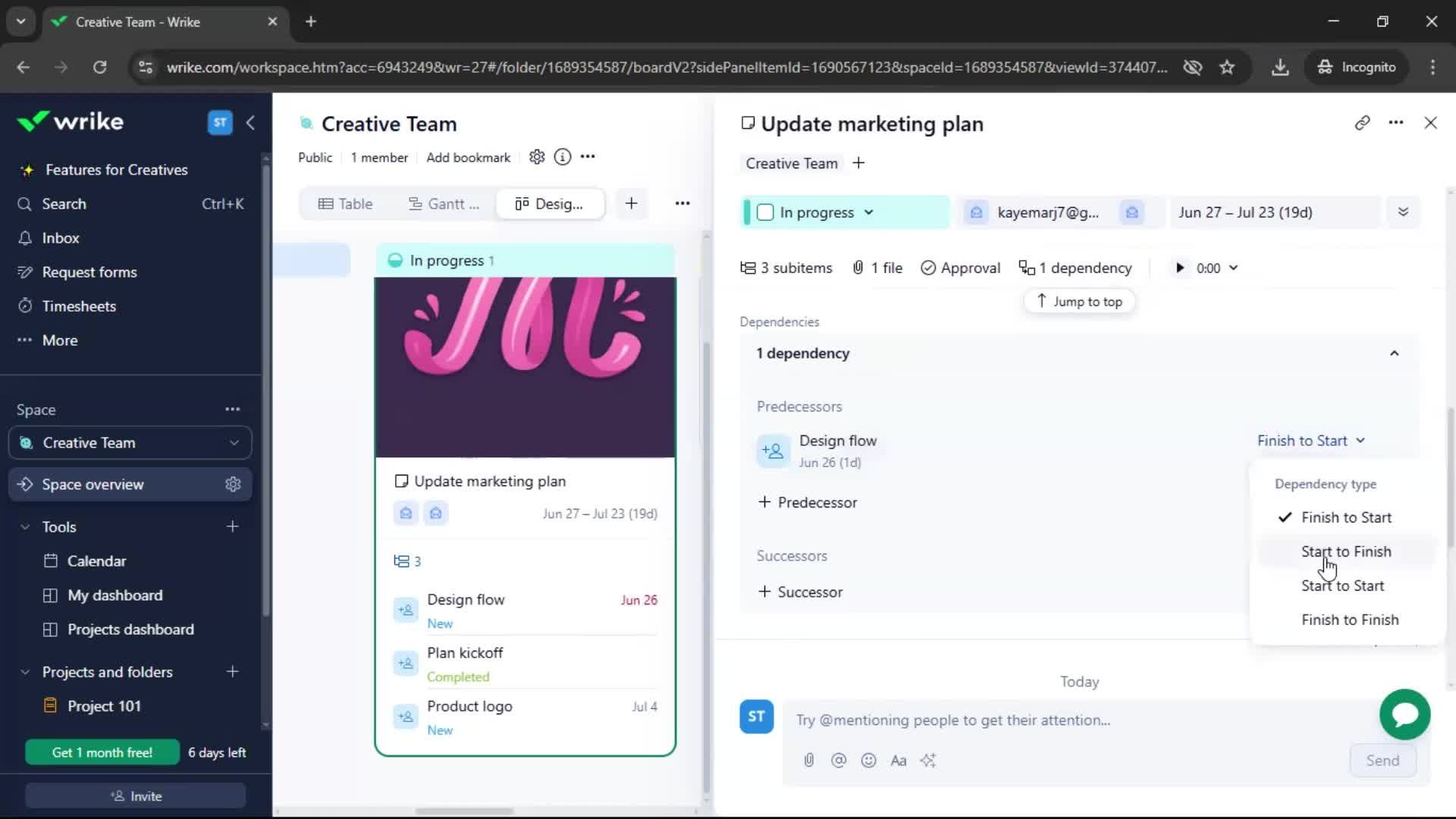 Tasks screenshot