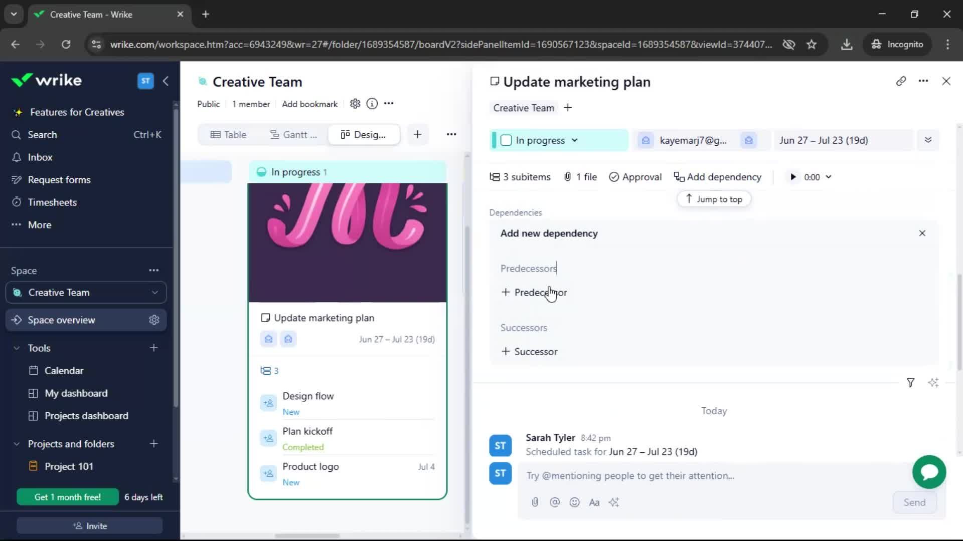 Tasks screenshot