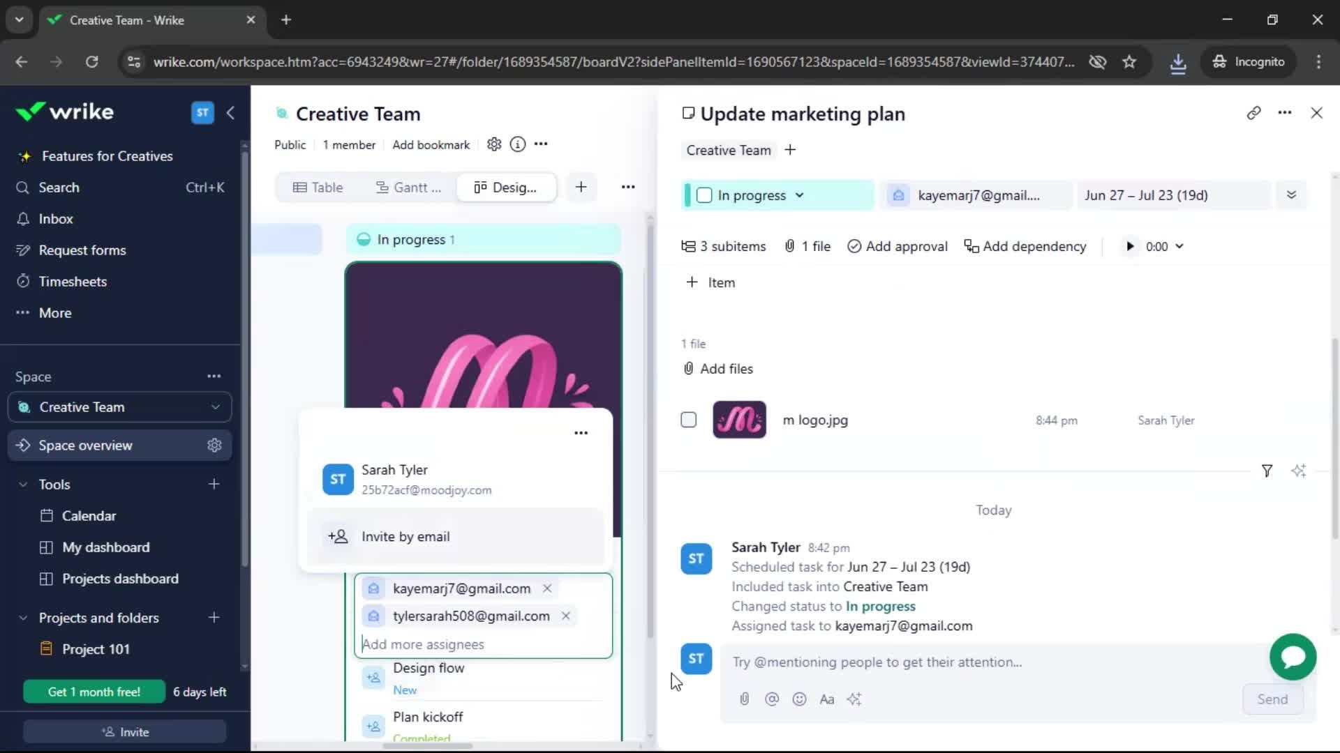 Tasks screenshot
