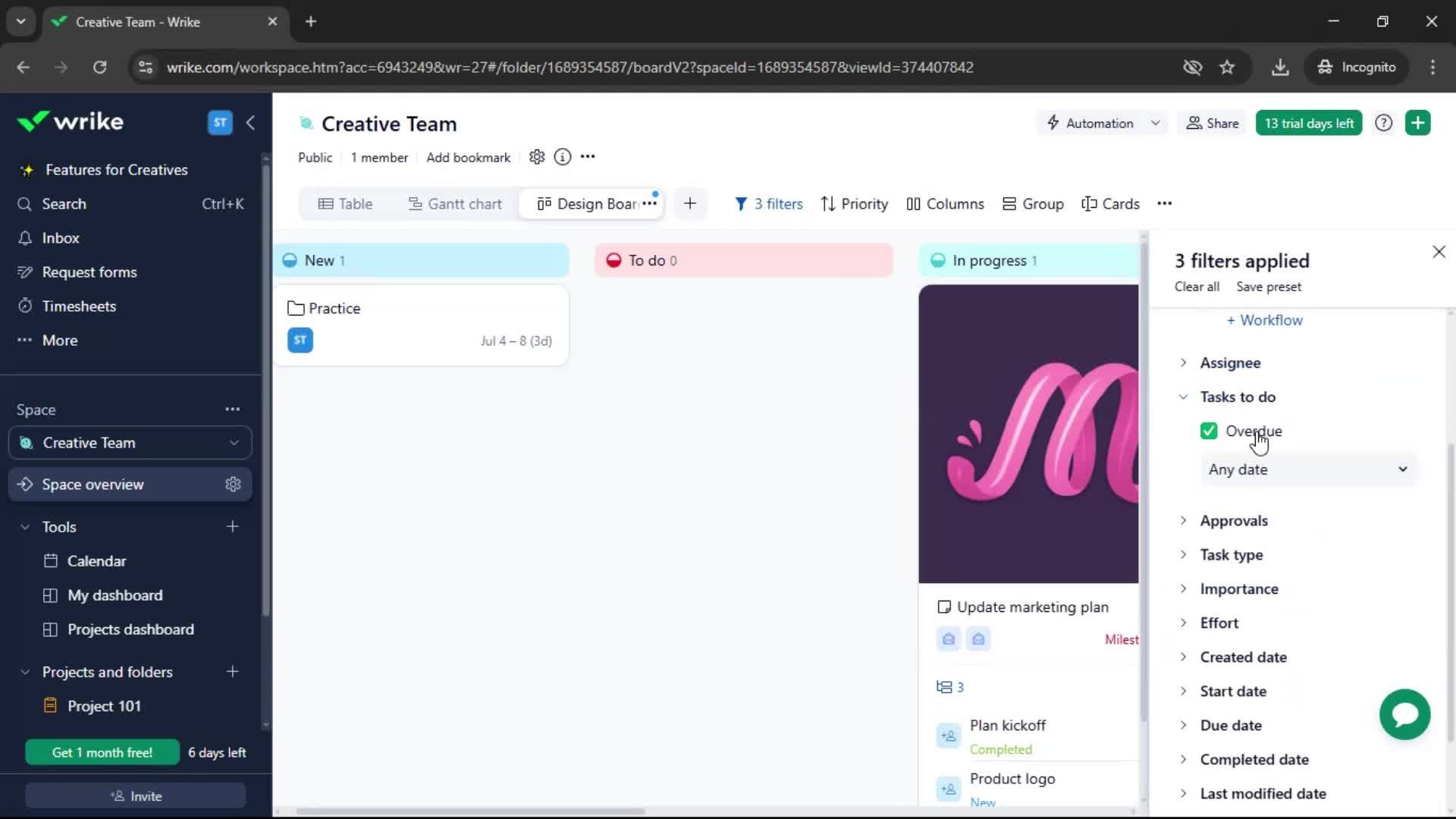 Tasks screenshot