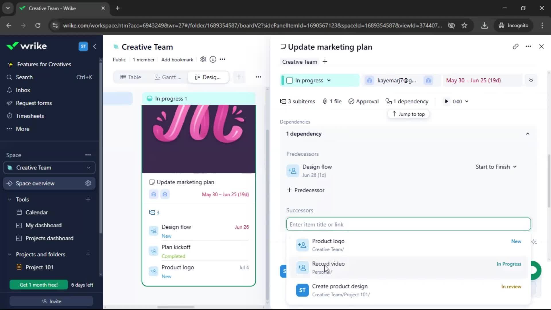 Tasks screenshot