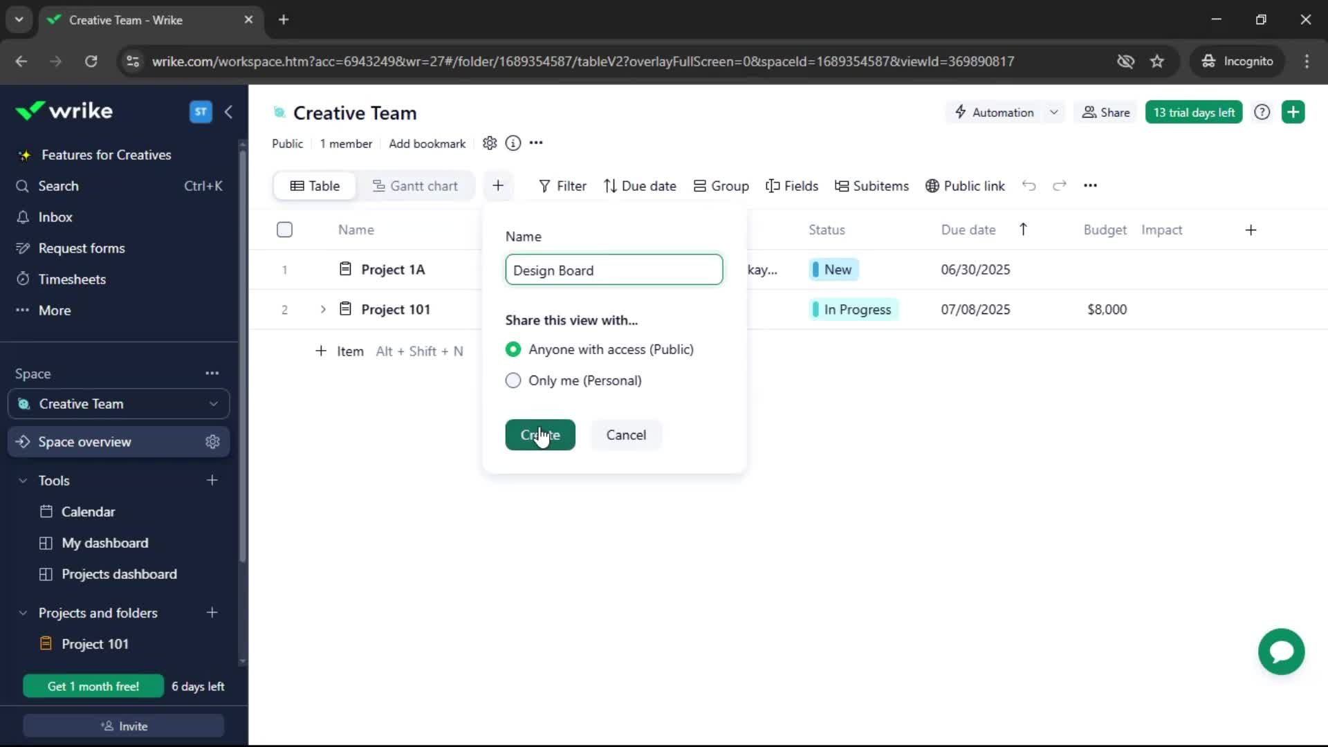 Tasks screenshot