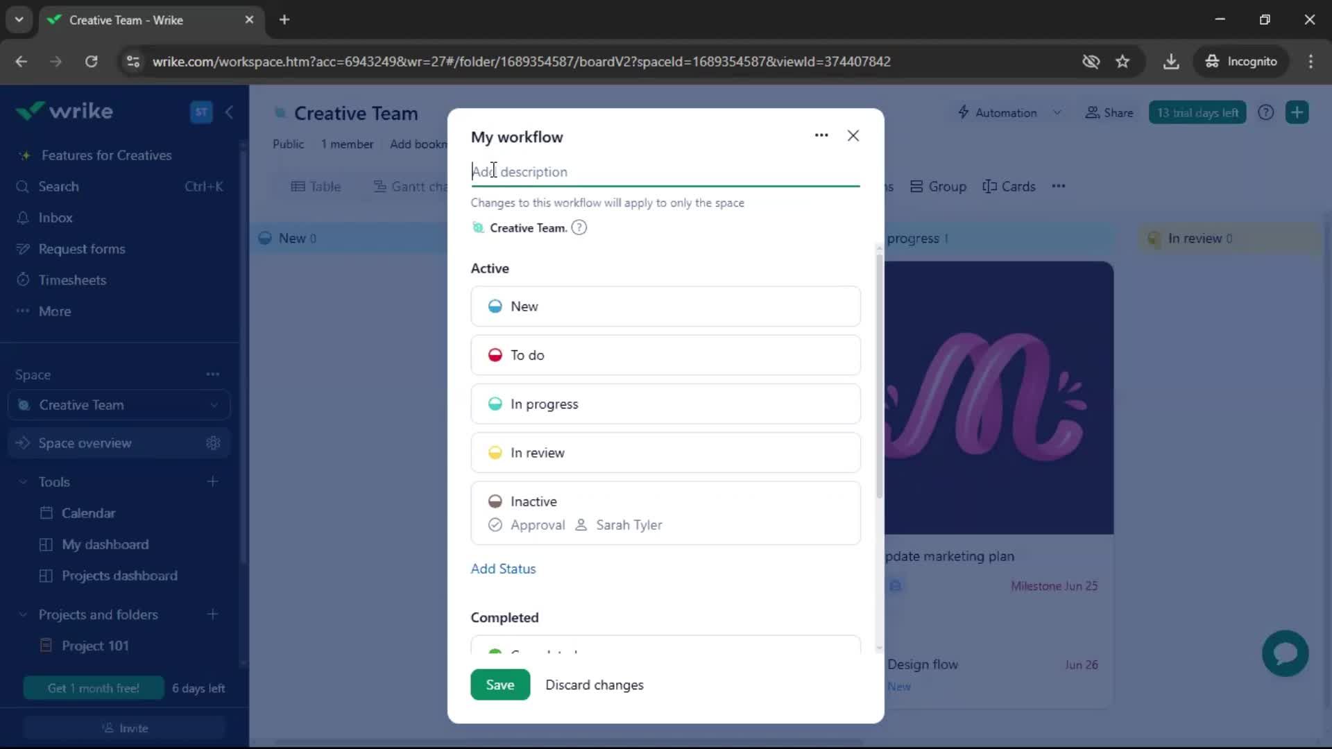 Tasks screenshot