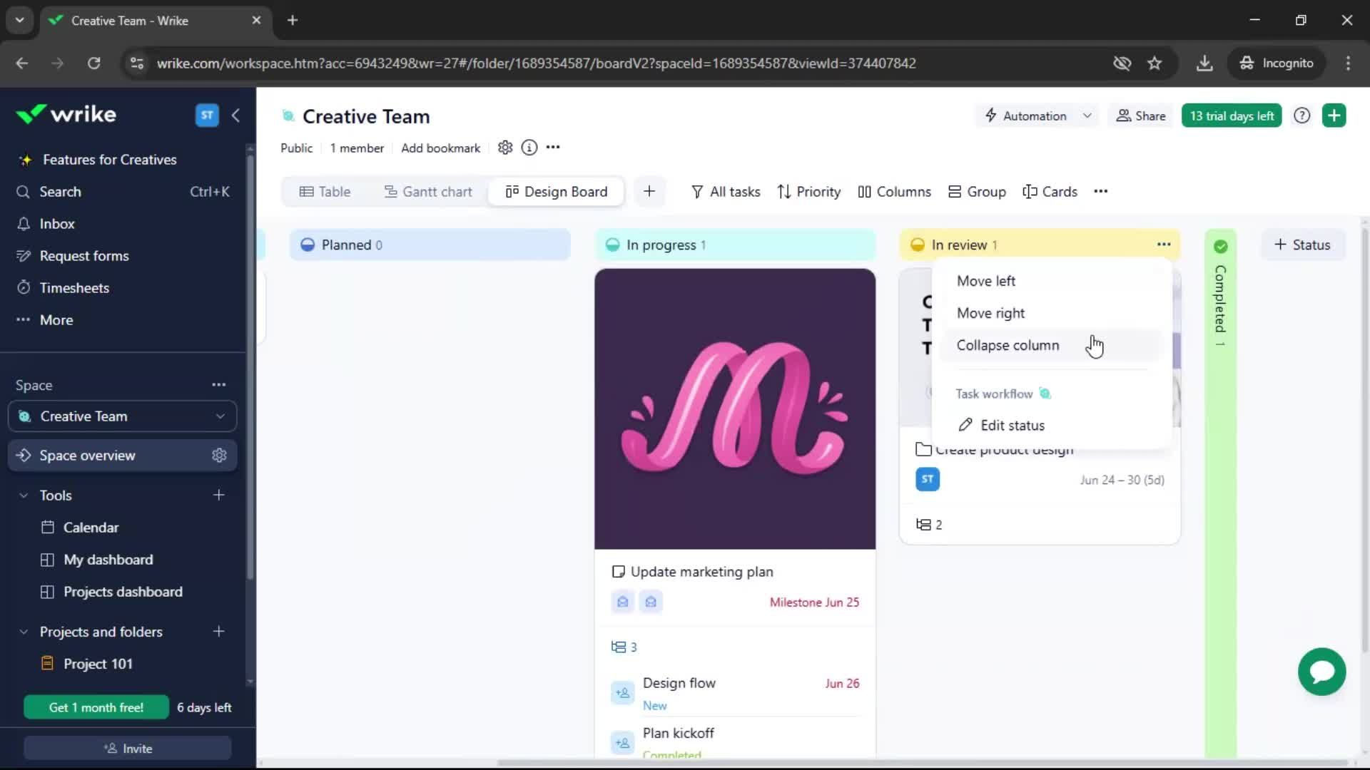 Tasks screenshot