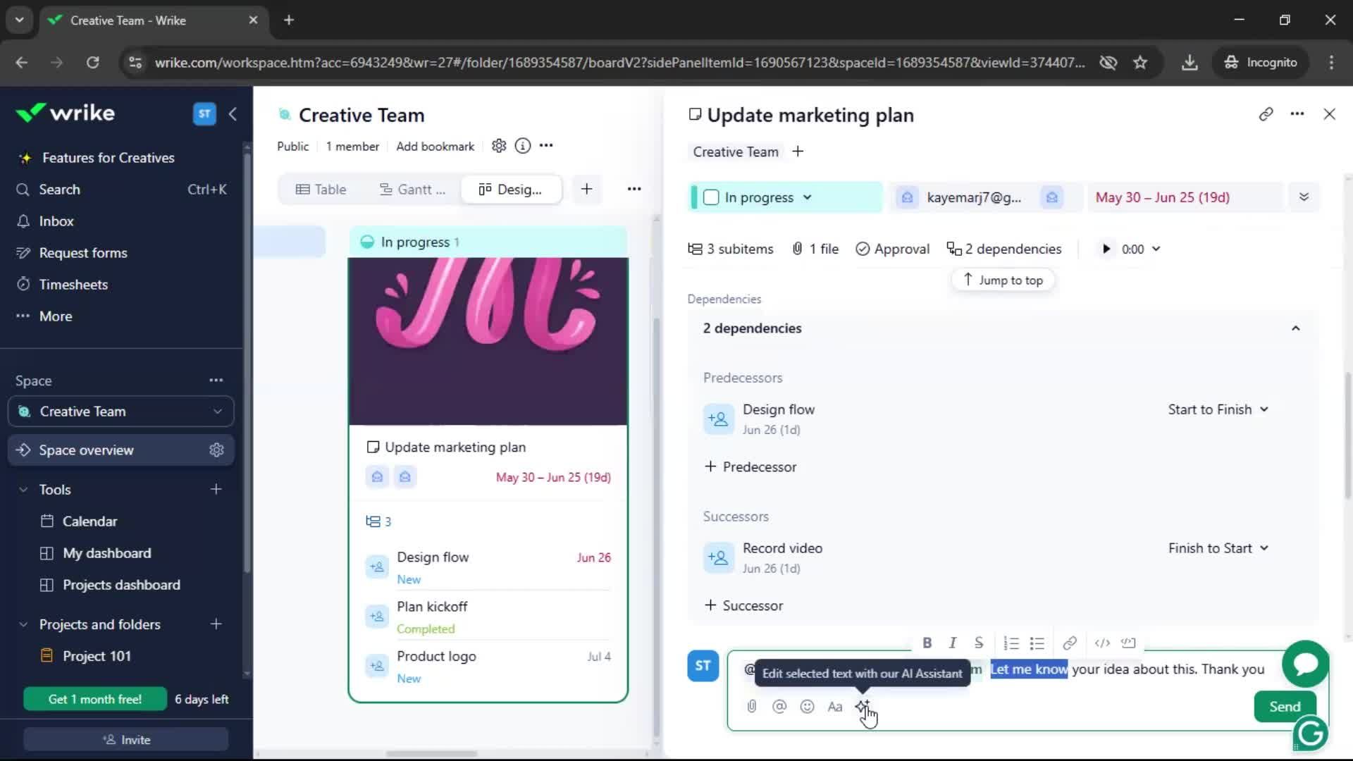 Tasks screenshot
