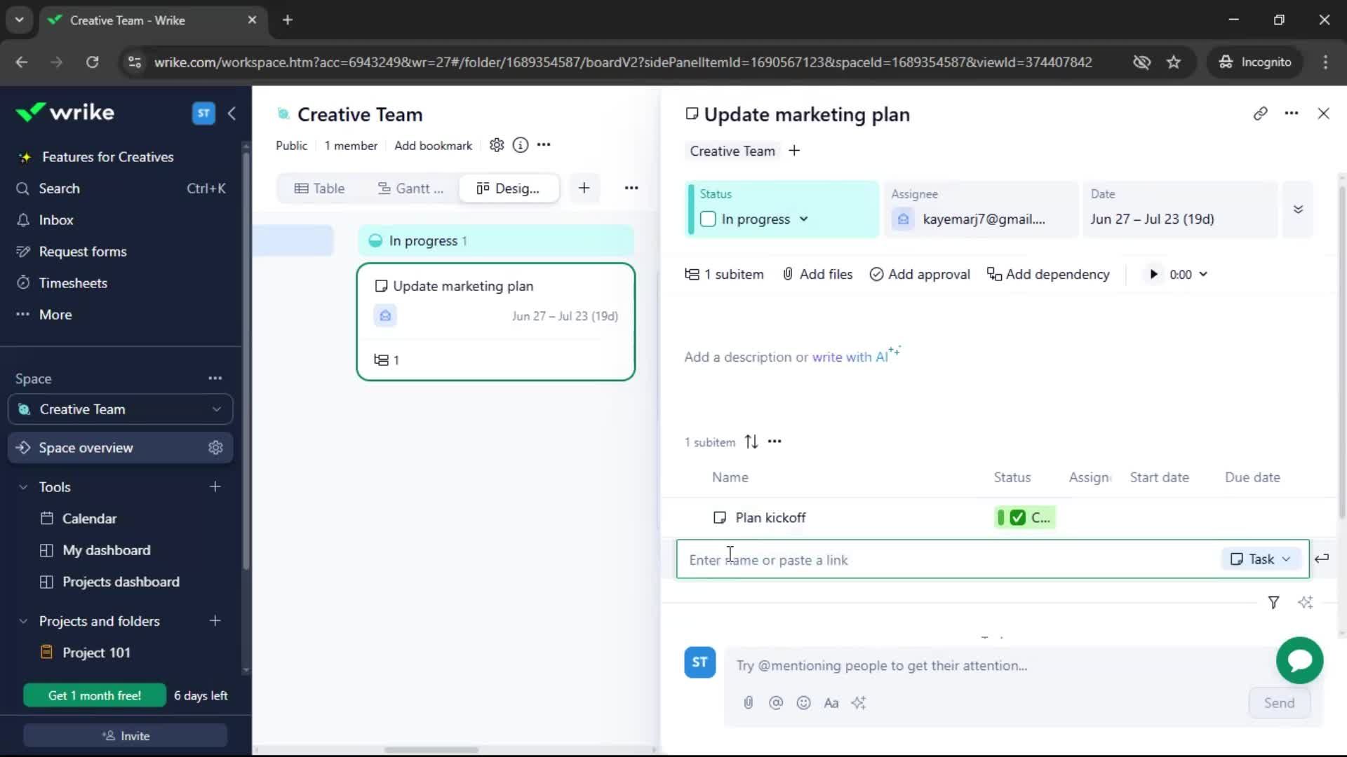 Tasks screenshot