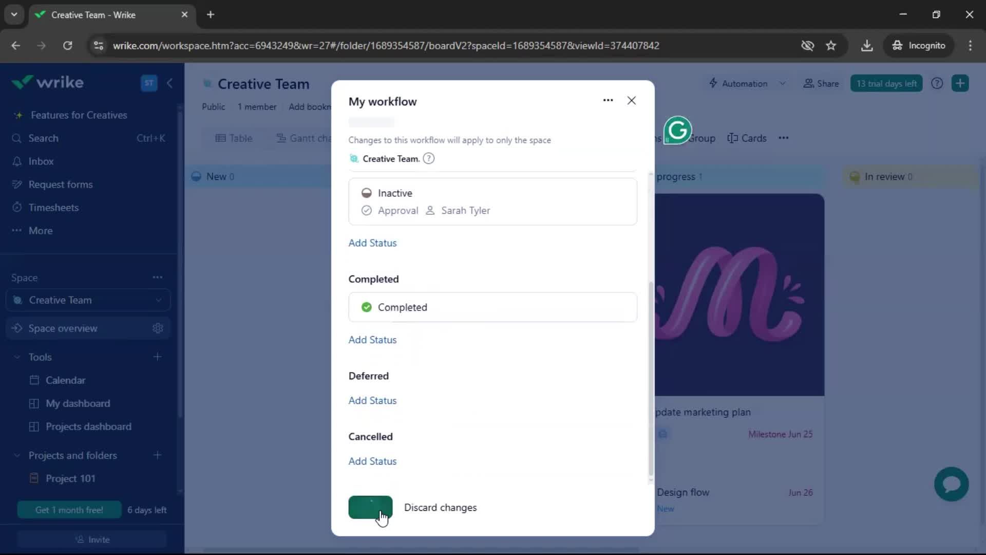 Tasks screenshot