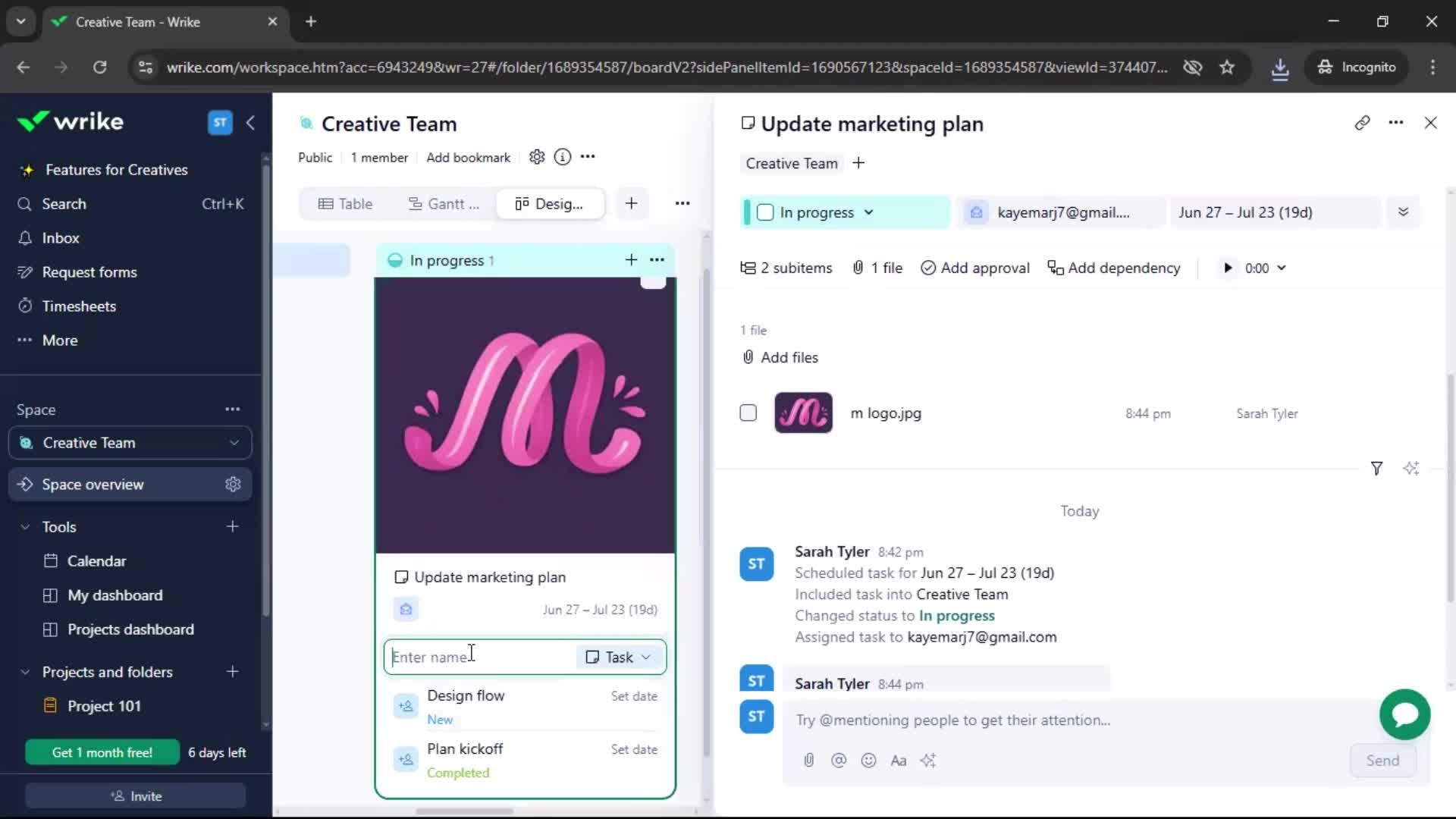 Tasks screenshot