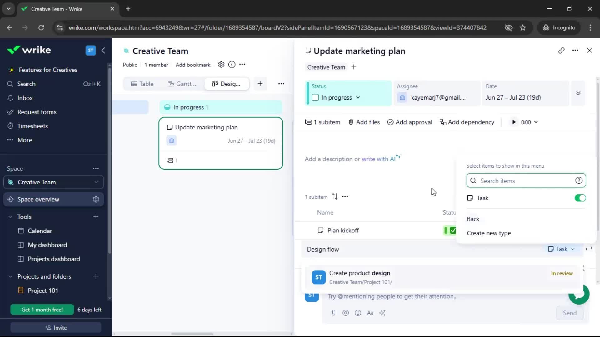Tasks screenshot
