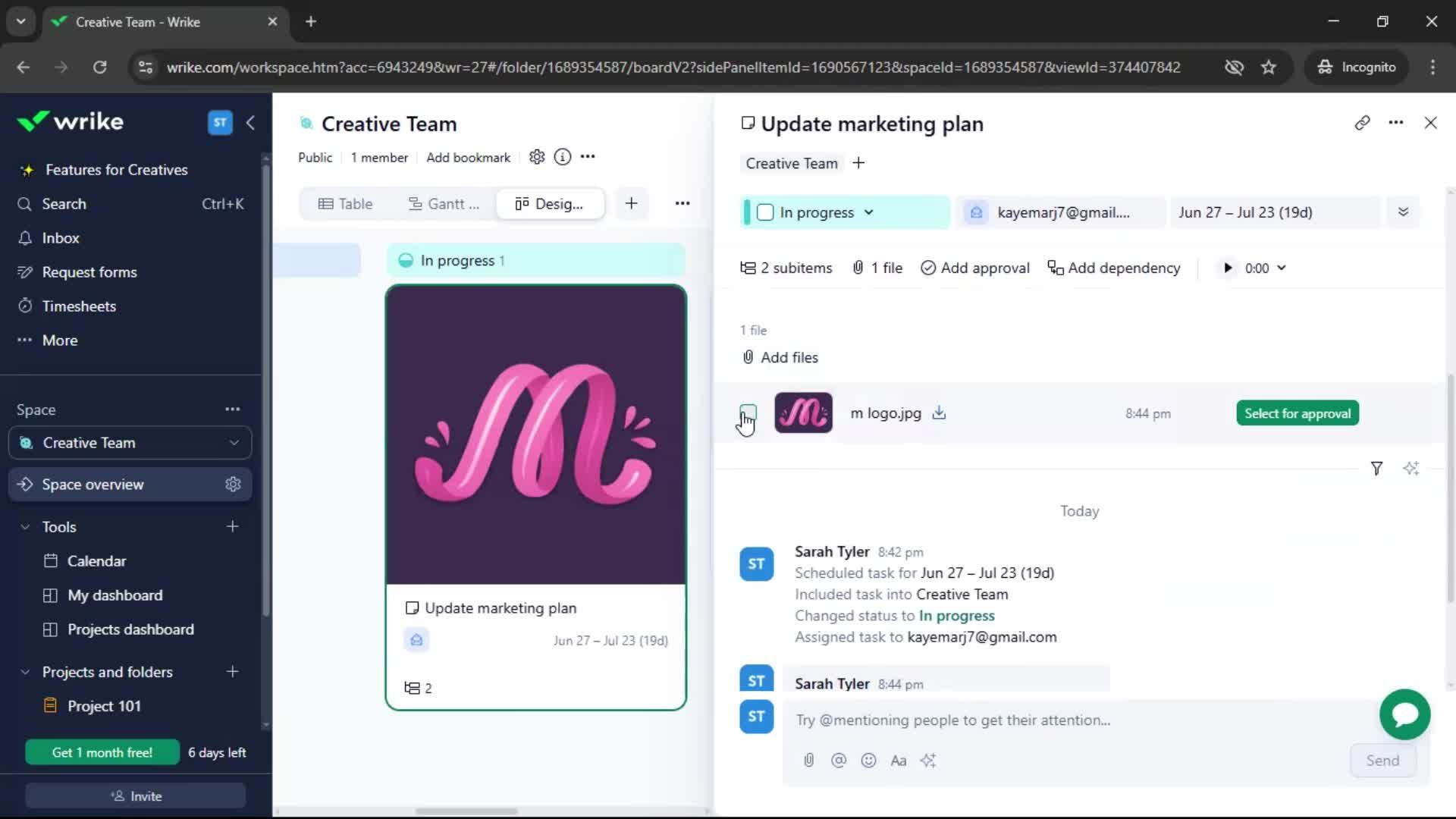 Tasks screenshot