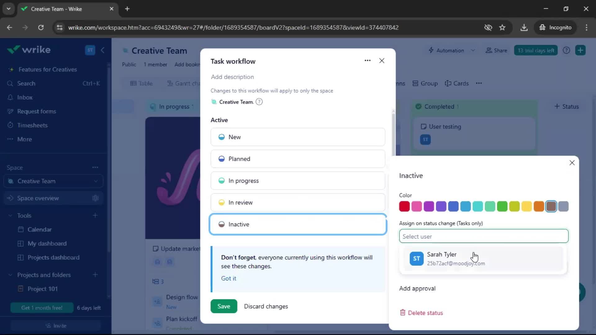 Tasks screenshot