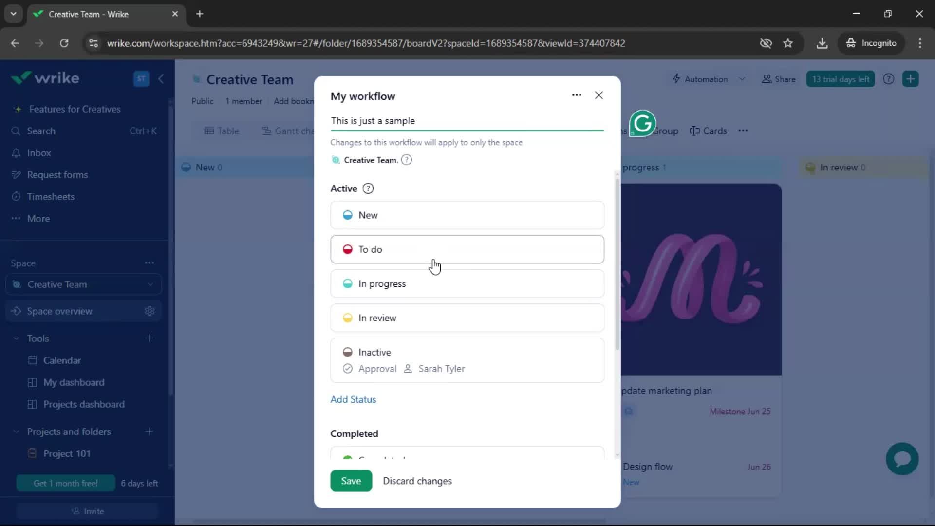 Tasks screenshot