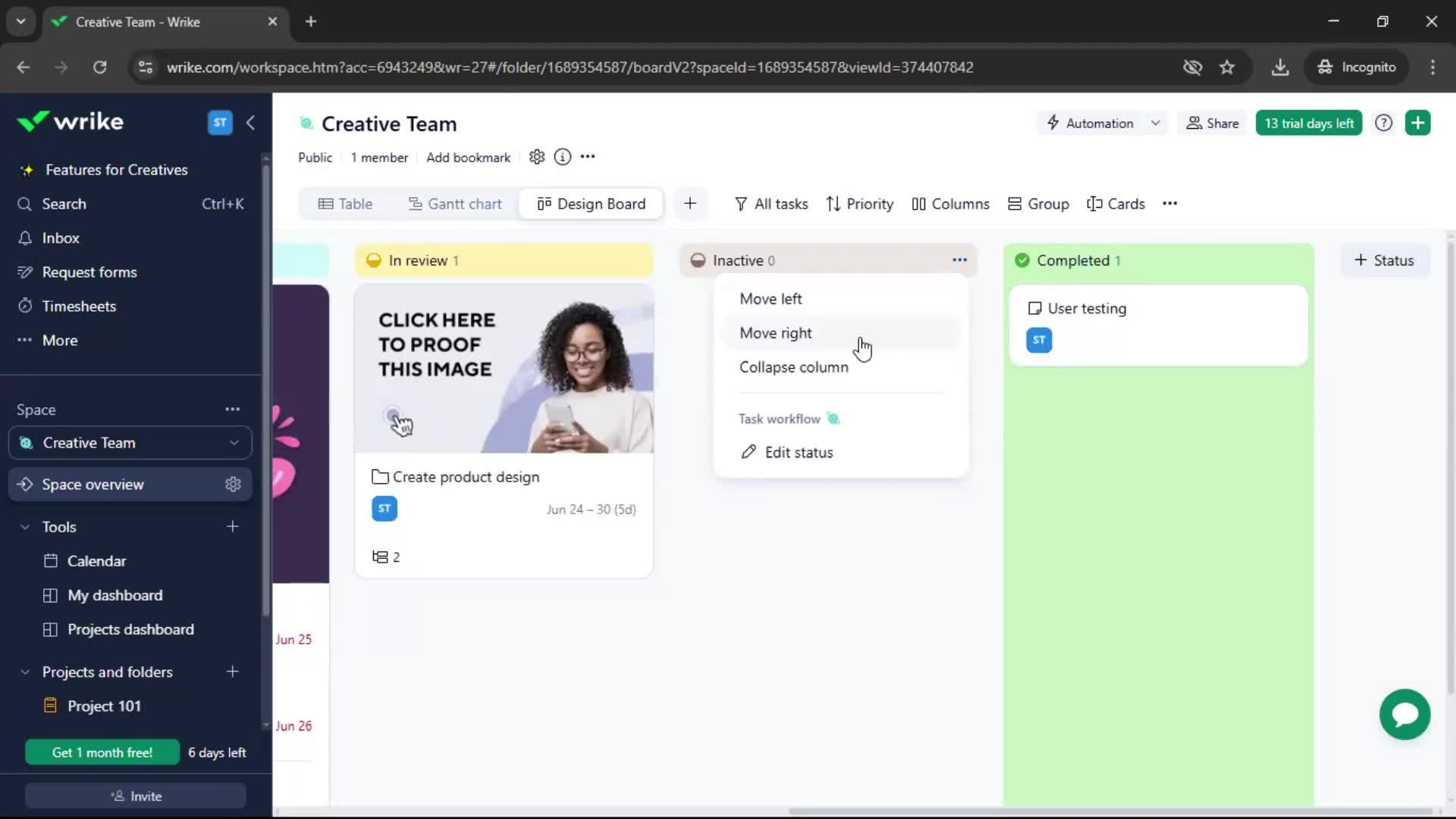 Tasks screenshot
