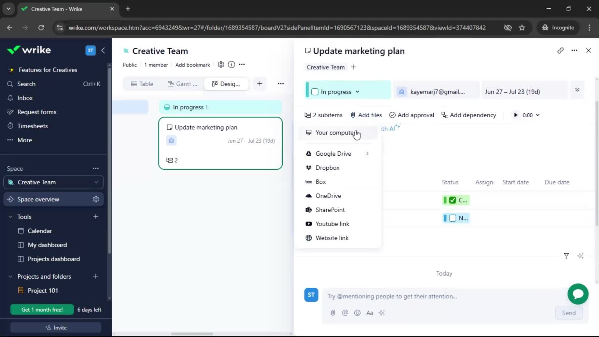 Tasks screenshot