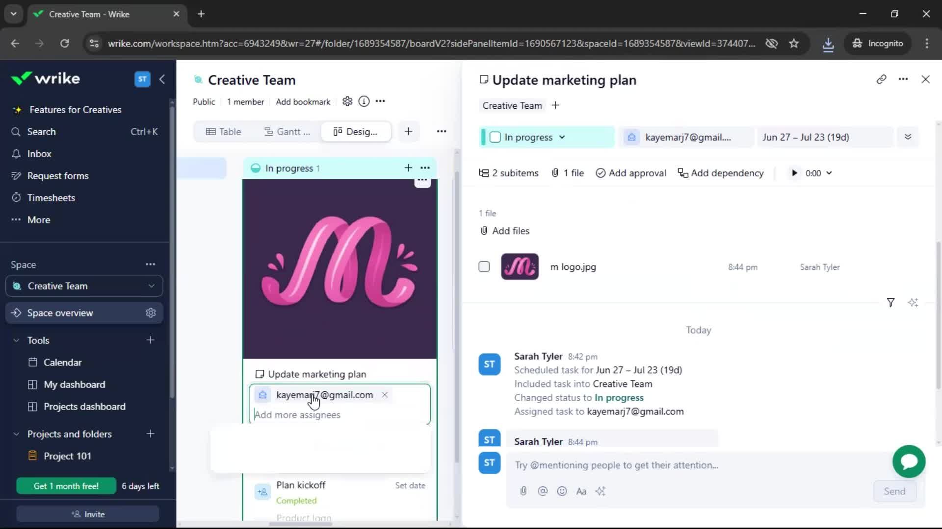 Tasks screenshot