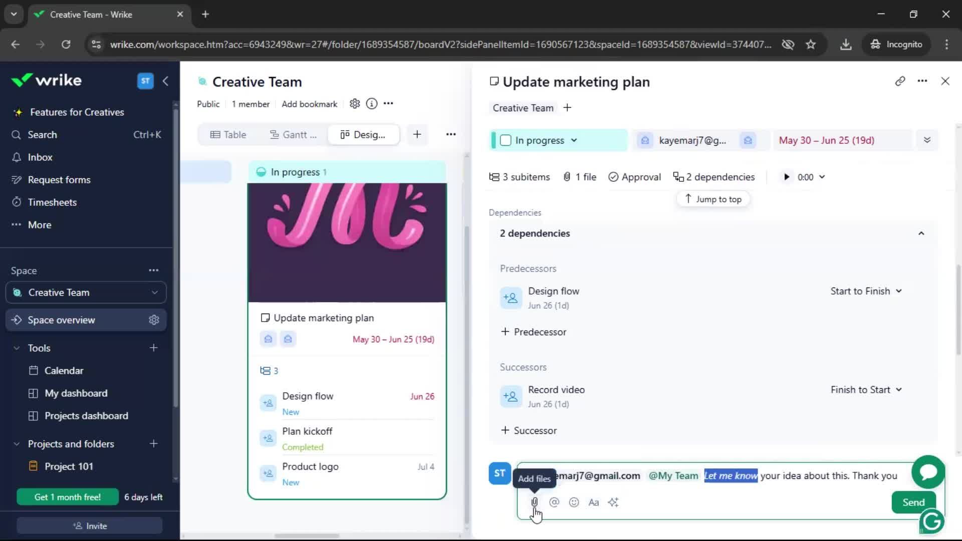 Tasks screenshot