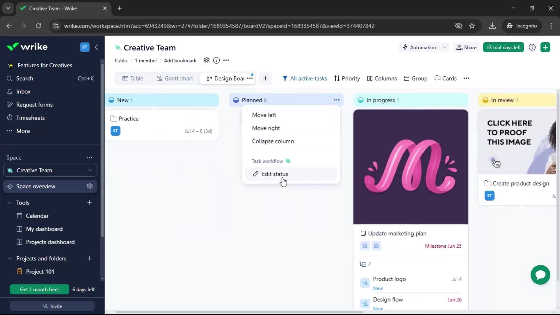 Tasks screenshot